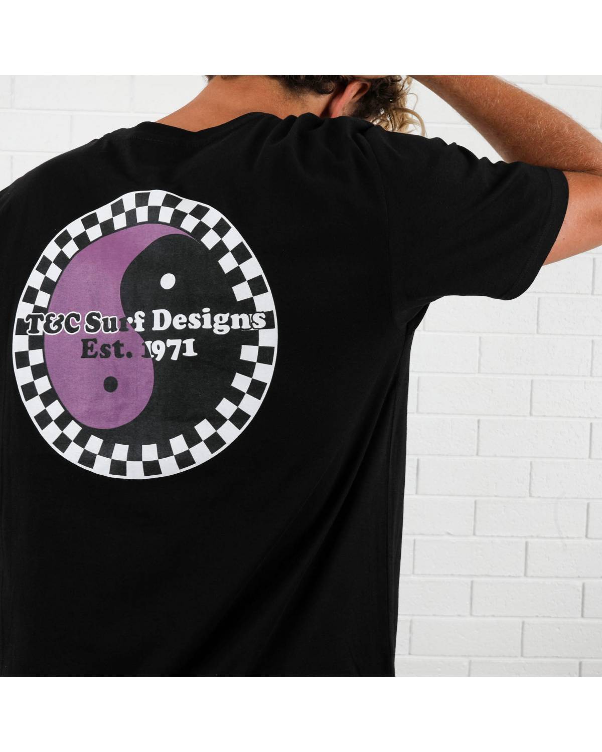 Icon Checker Tee - Black/Lilac