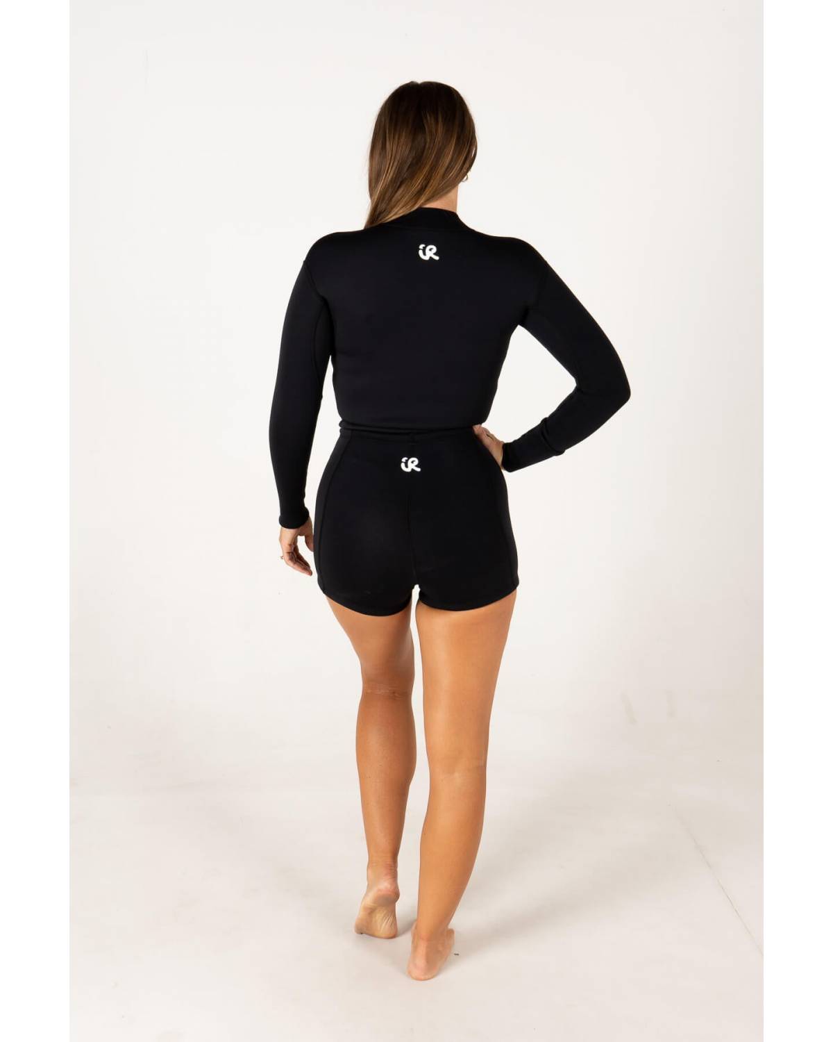 Model in Black Betty Vest back view