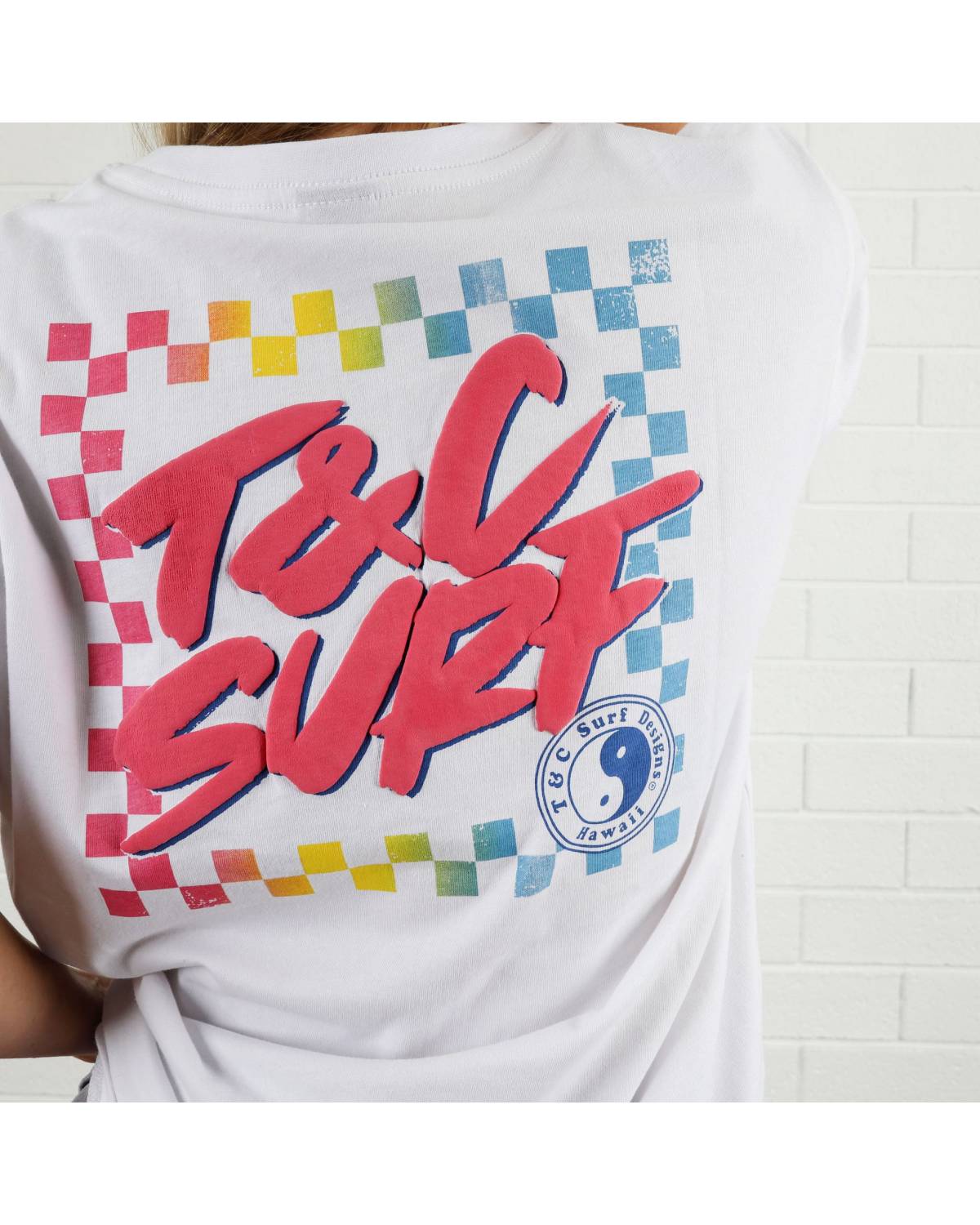 Border Check Tee - Puff - White