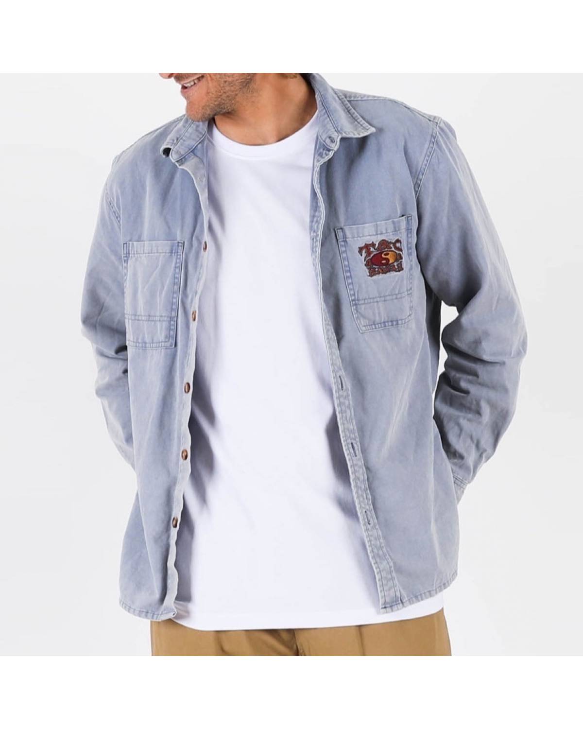 Dawn L/S Canvas Overshirt - Ocean