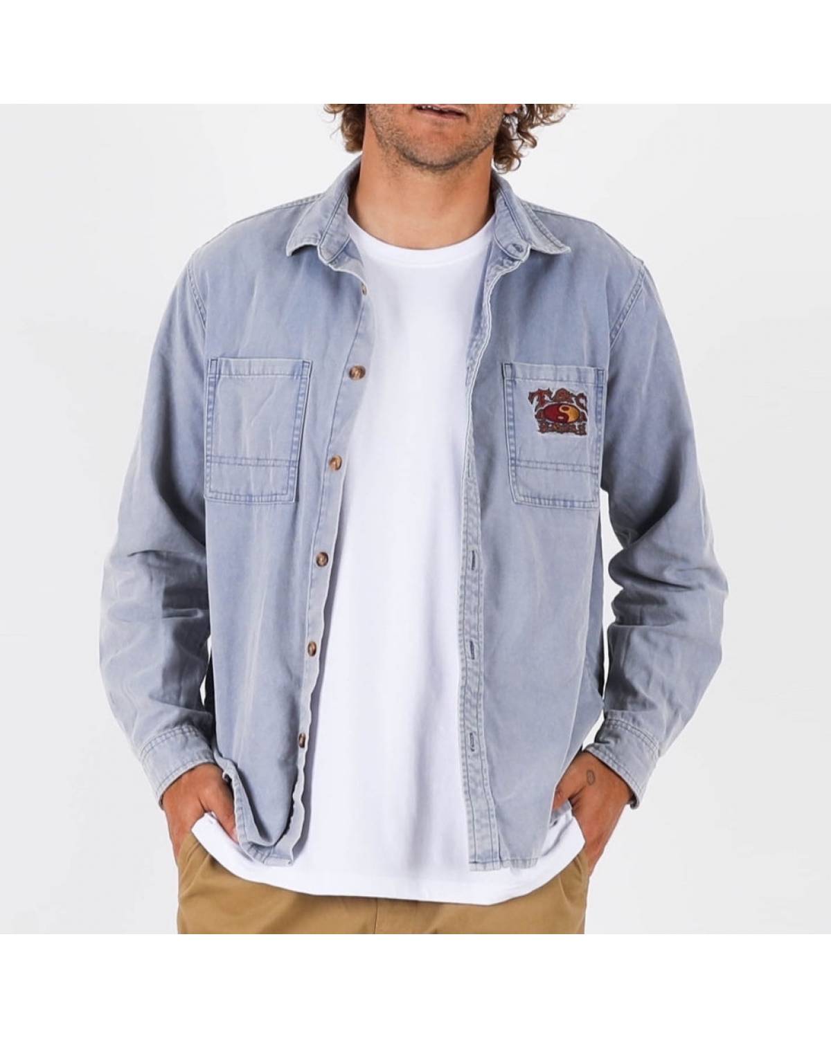 Dawn L/S Canvas Overshirt - Ocean