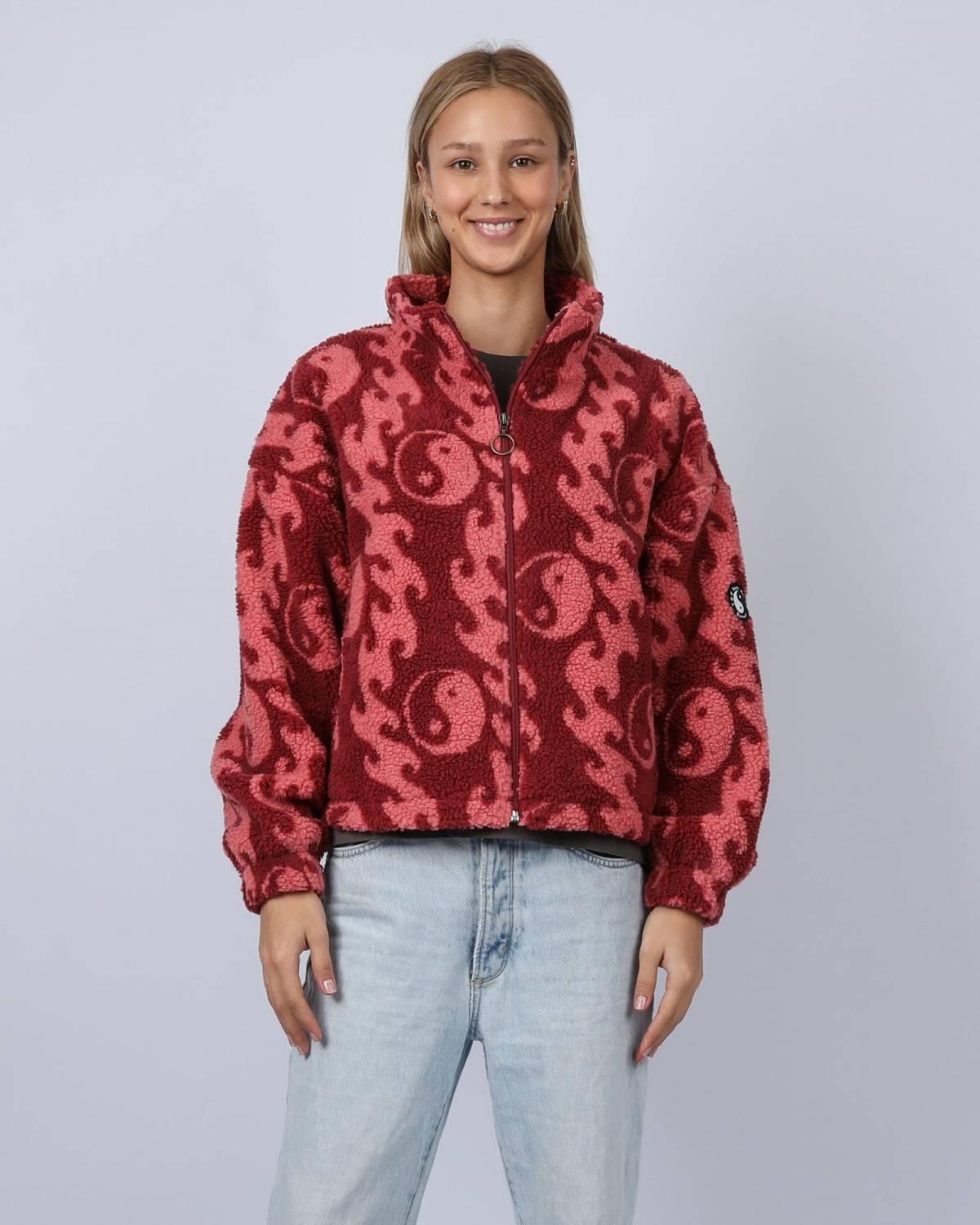 Wave Sherpa Fleece - Ruby