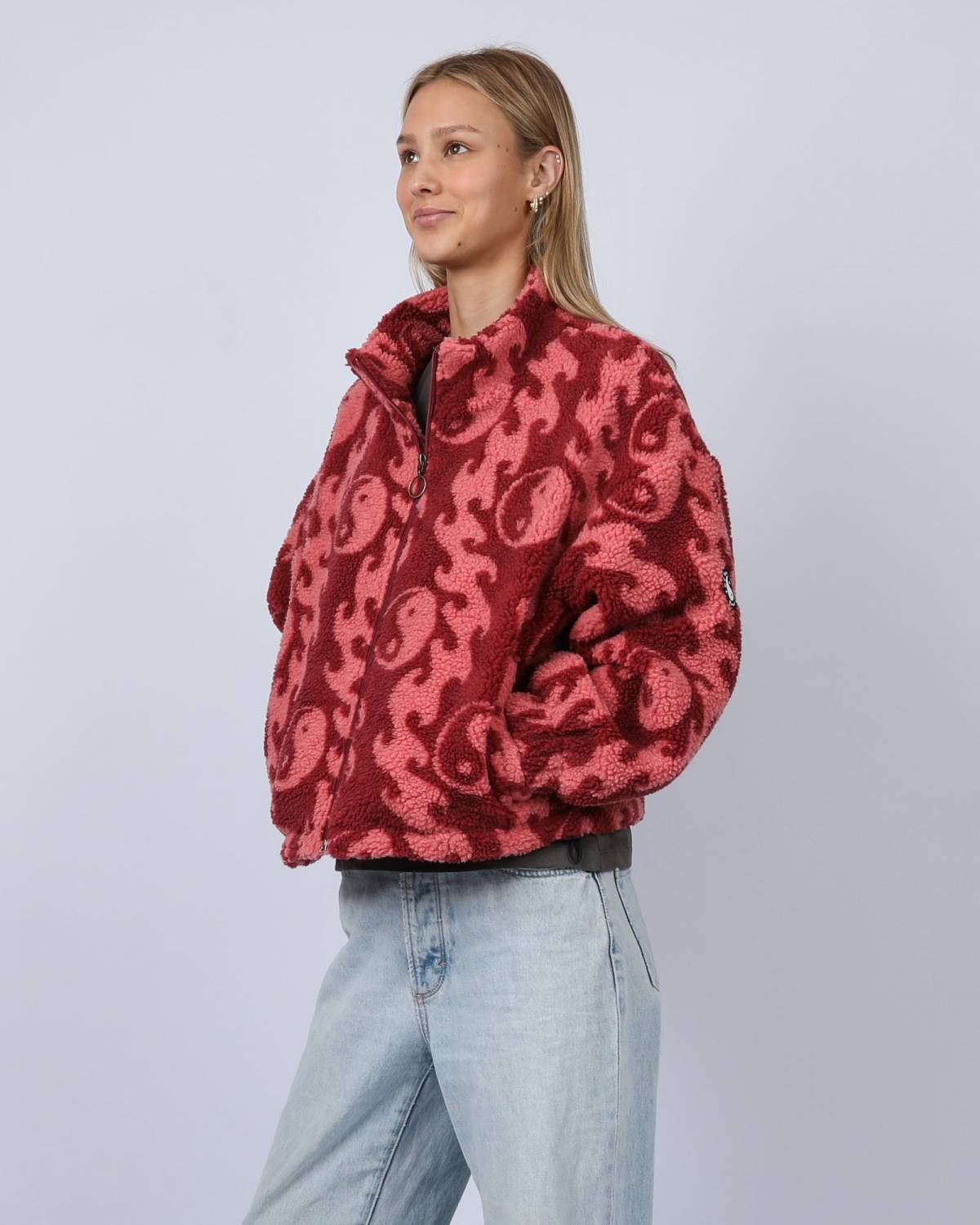 Wave Sherpa Fleece - Ruby