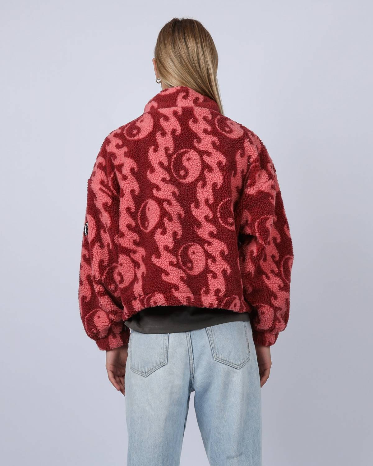 Wave Sherpa Fleece - Ruby