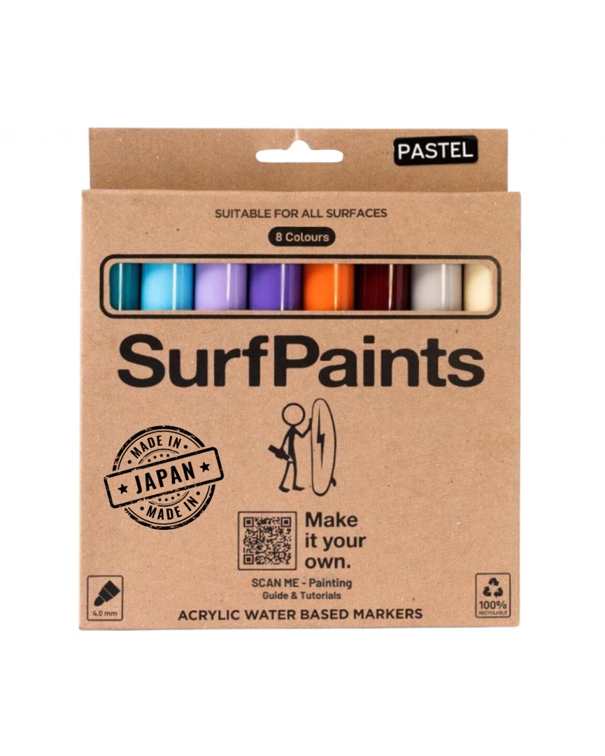 Pastel Acrylic Paint Pens - 4mm Durable Bullet Nibs for All Surfaces – Premium Japanese Quality
