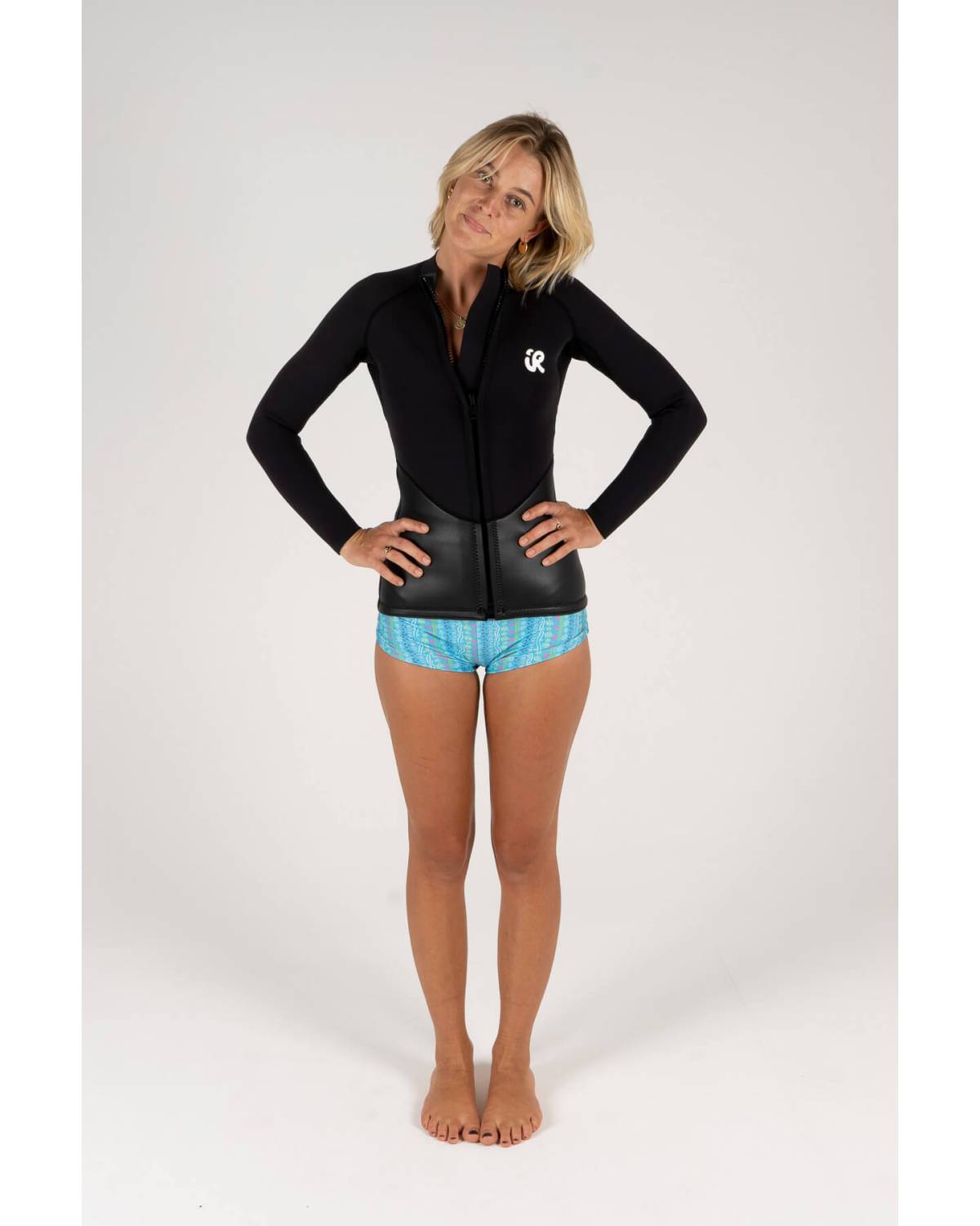 wetsuit, ladies, vest, jacket, crop, front zip, Inner Relm, surfing