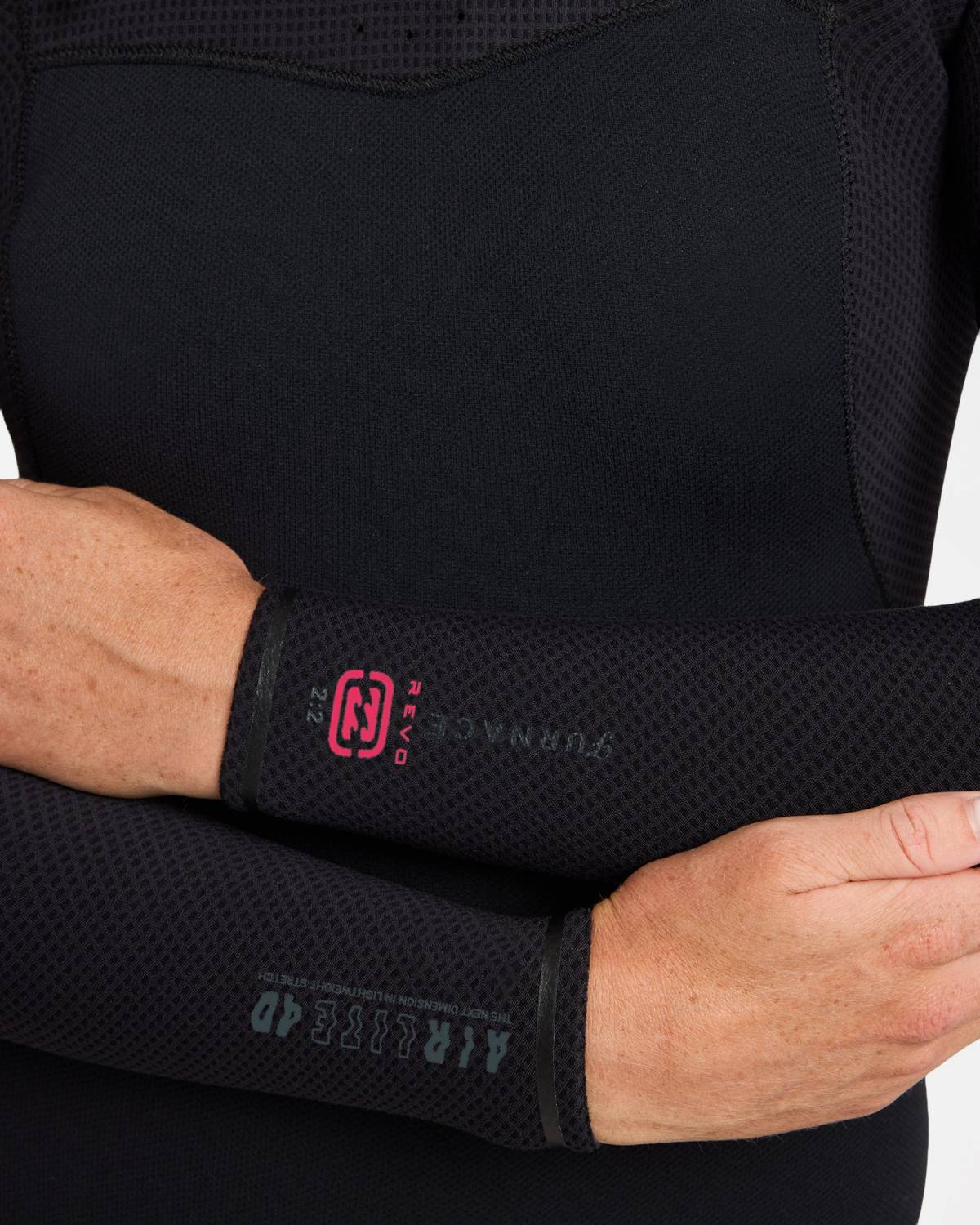Detail of black springsuit