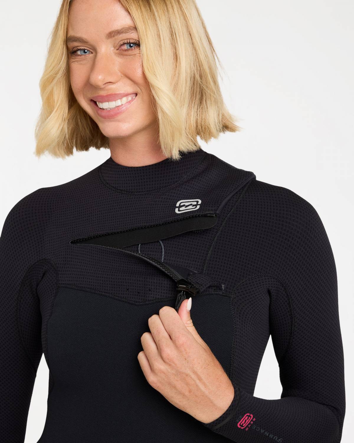 Detail of black springsuit