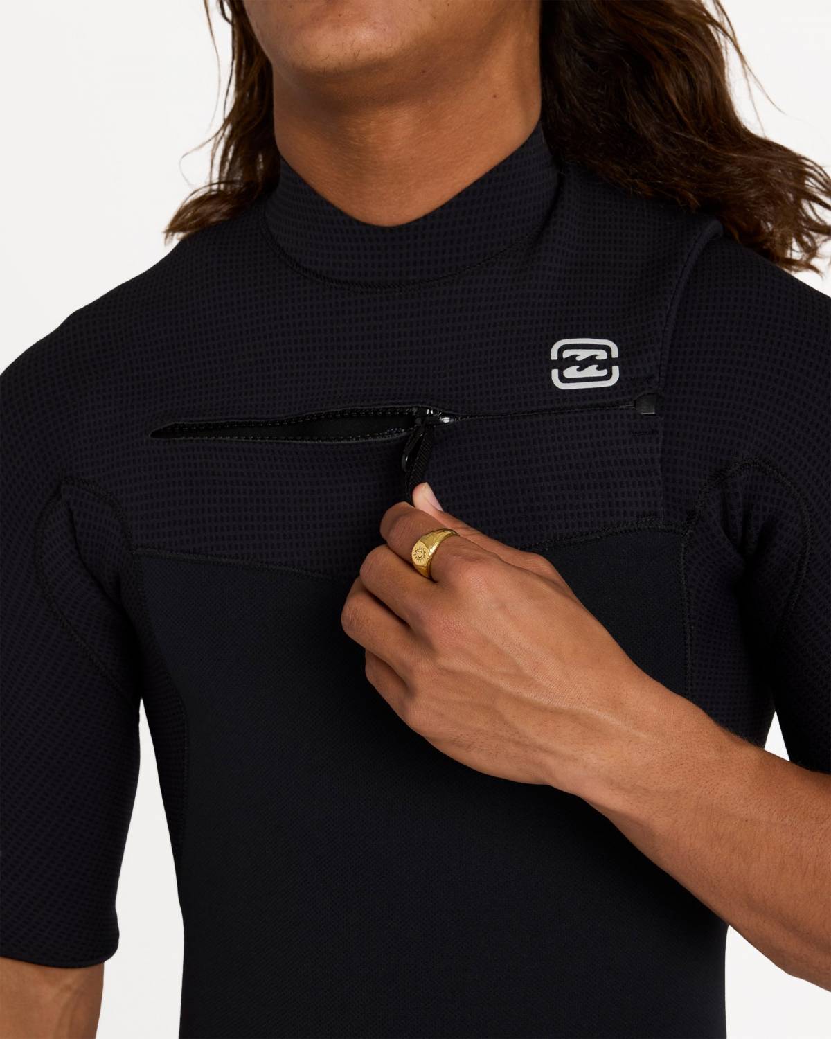 Detail of black wetsuit