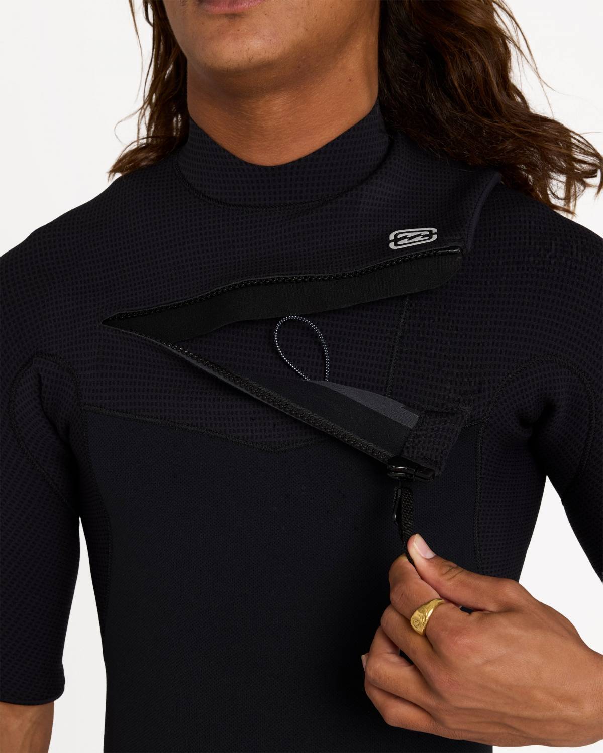 Detail of black wetsuit