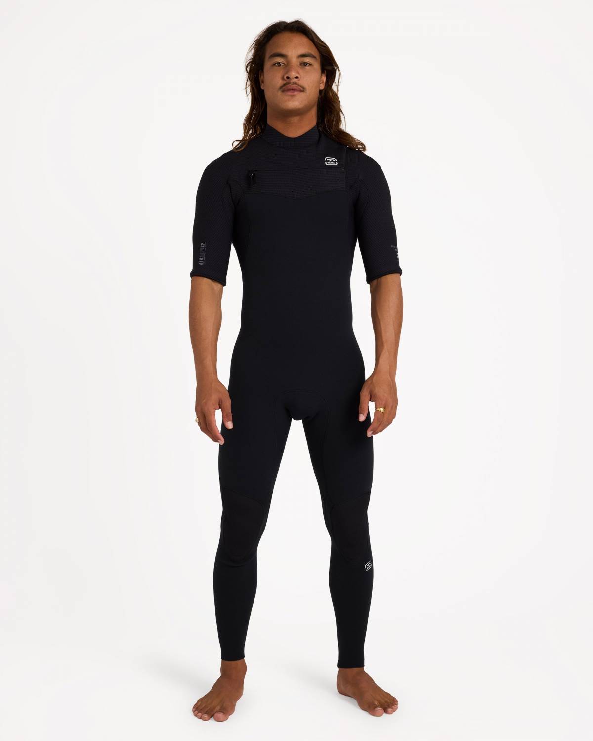 Front view of black wetsuit