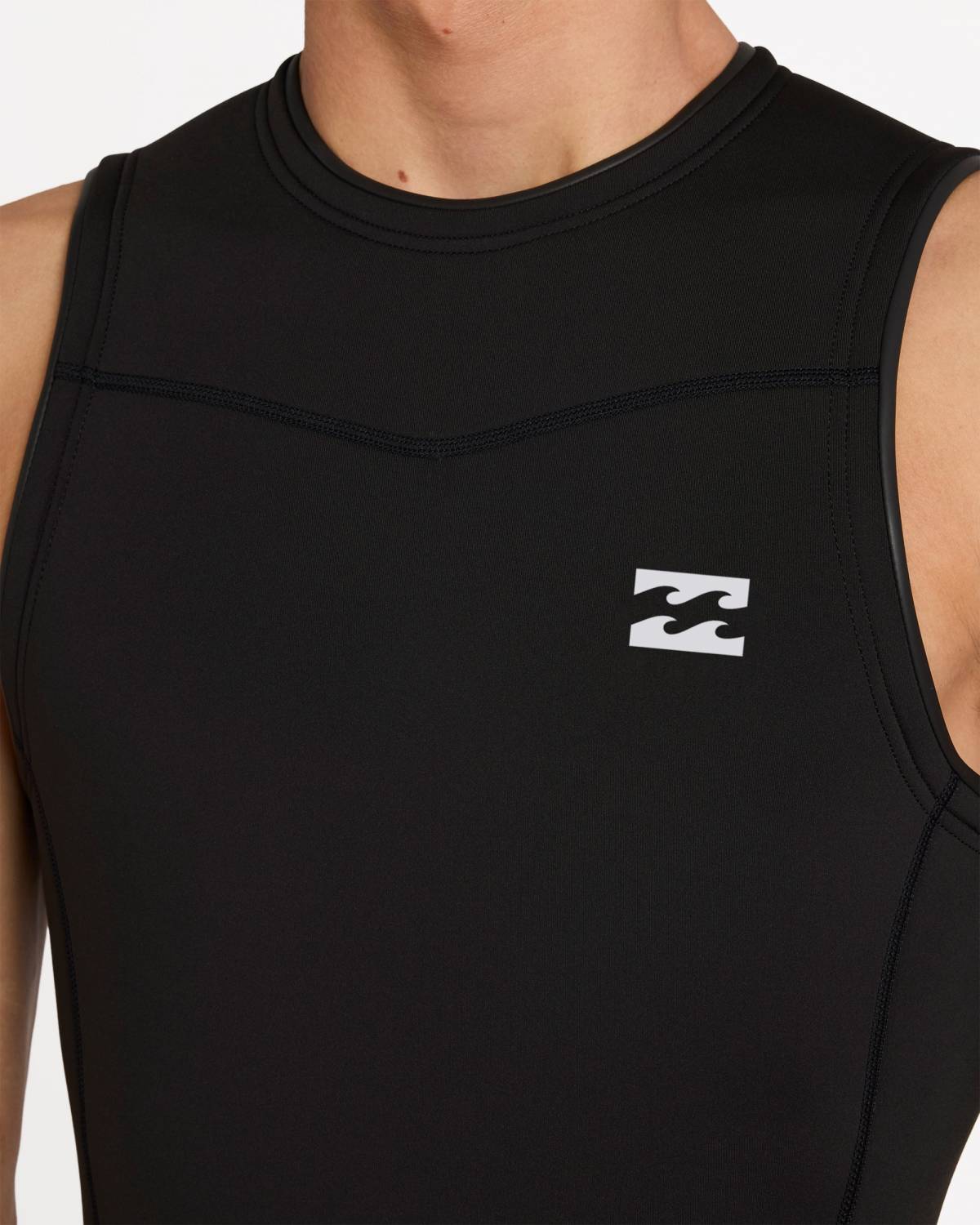 Detail of black springsuit front