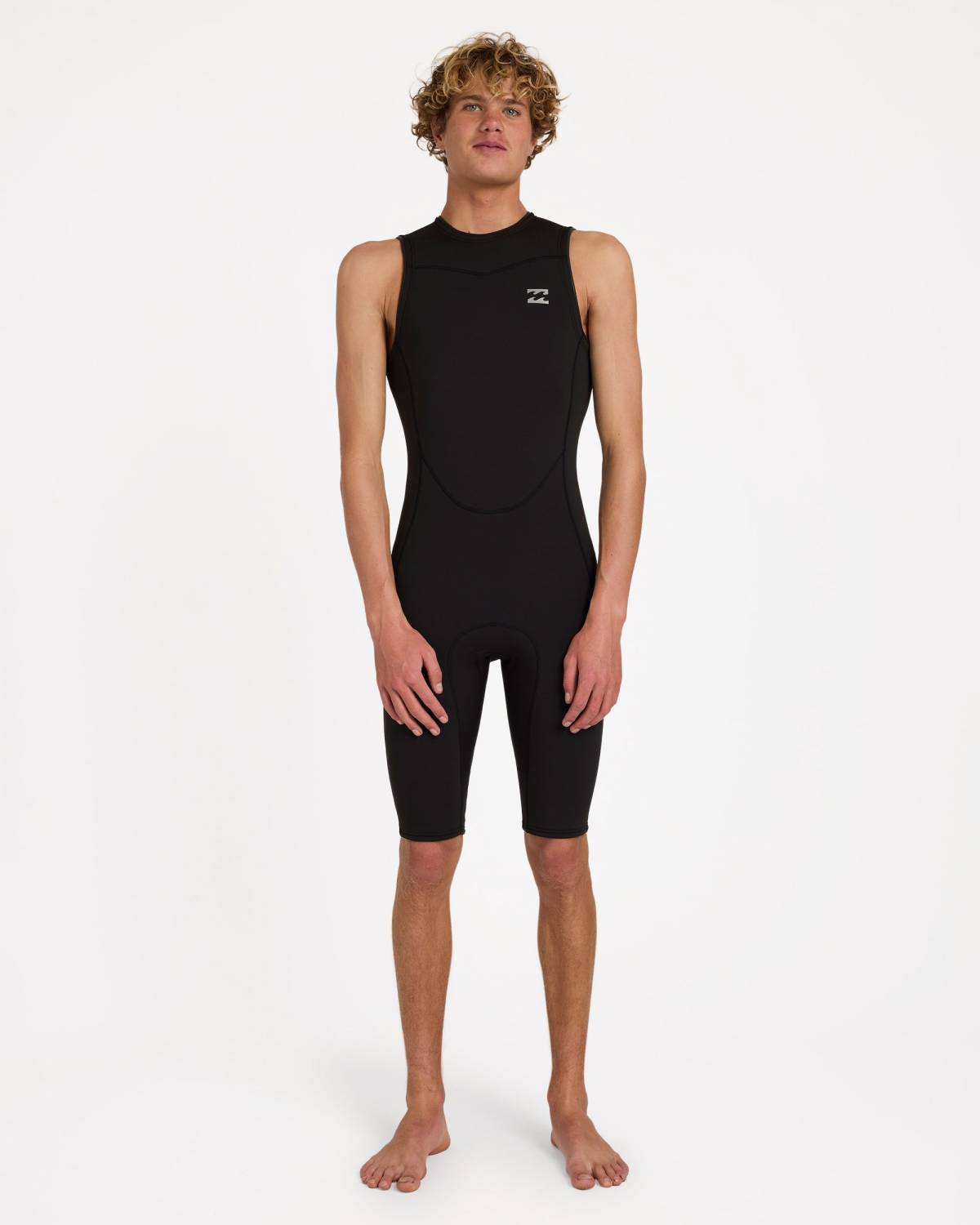 Close-up of black springsuit back