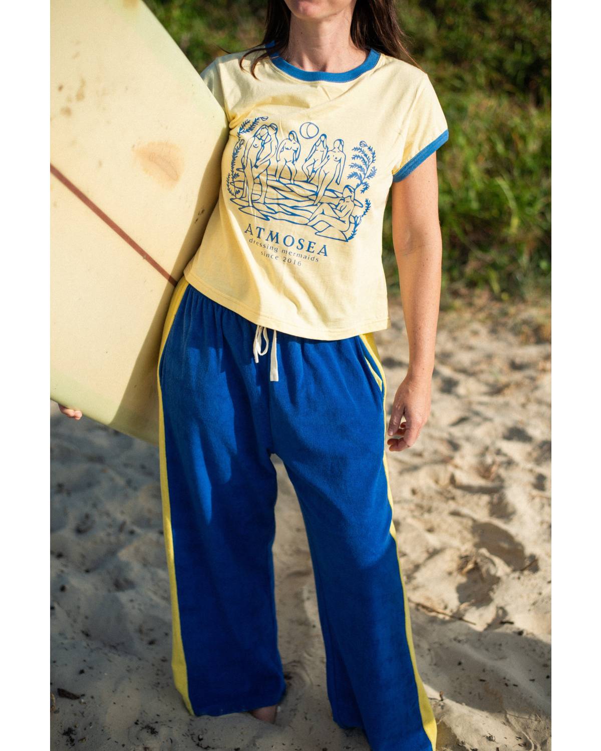 Après Surf Panel Pant in Blue & Yellow - Atmosea