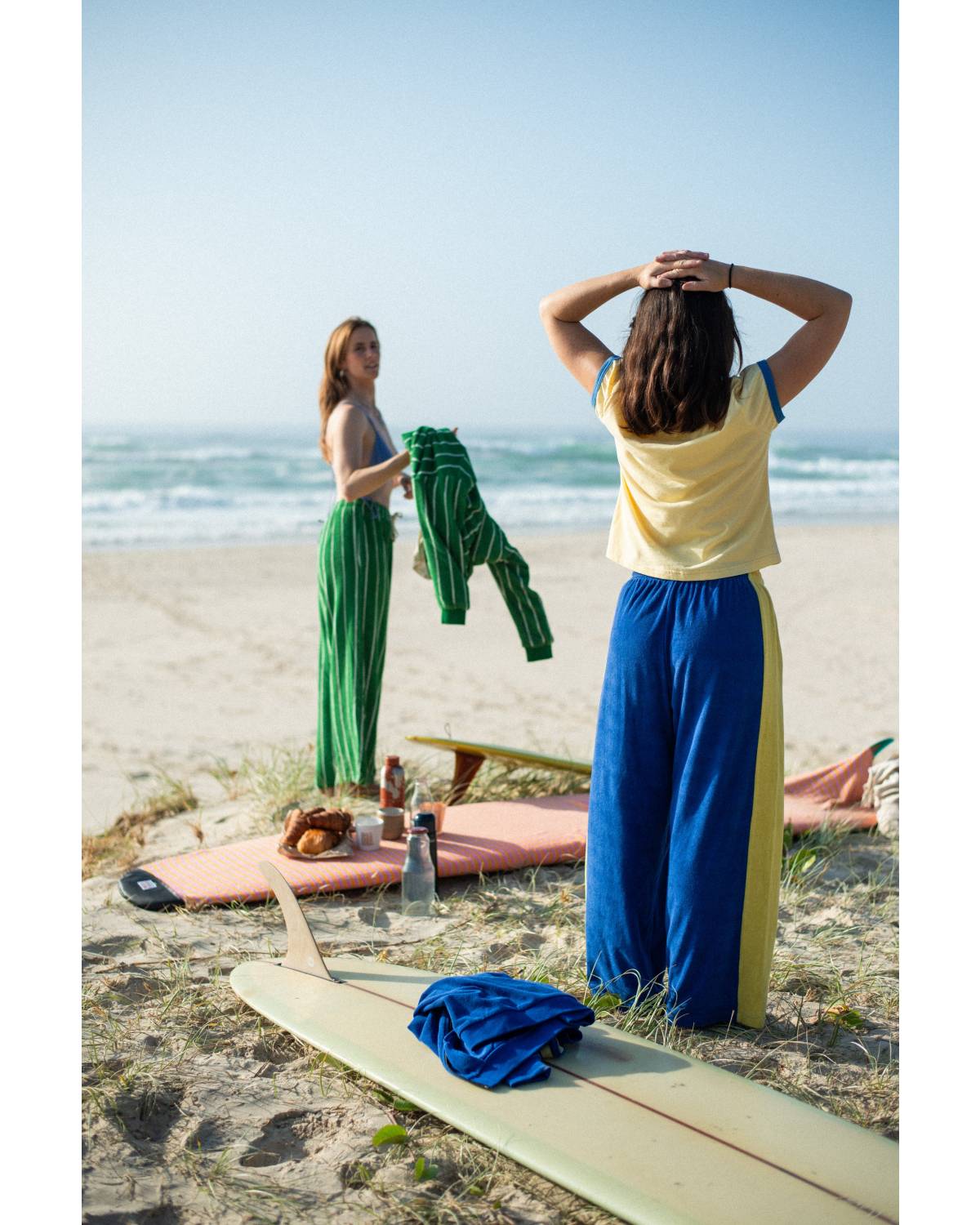 Après Surf Panel Pant in Blue & Yellow - Atmosea
