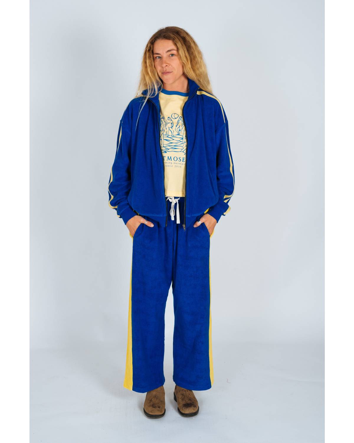 Après Surf Panel Pant in Blue & Yellow - Atmosea