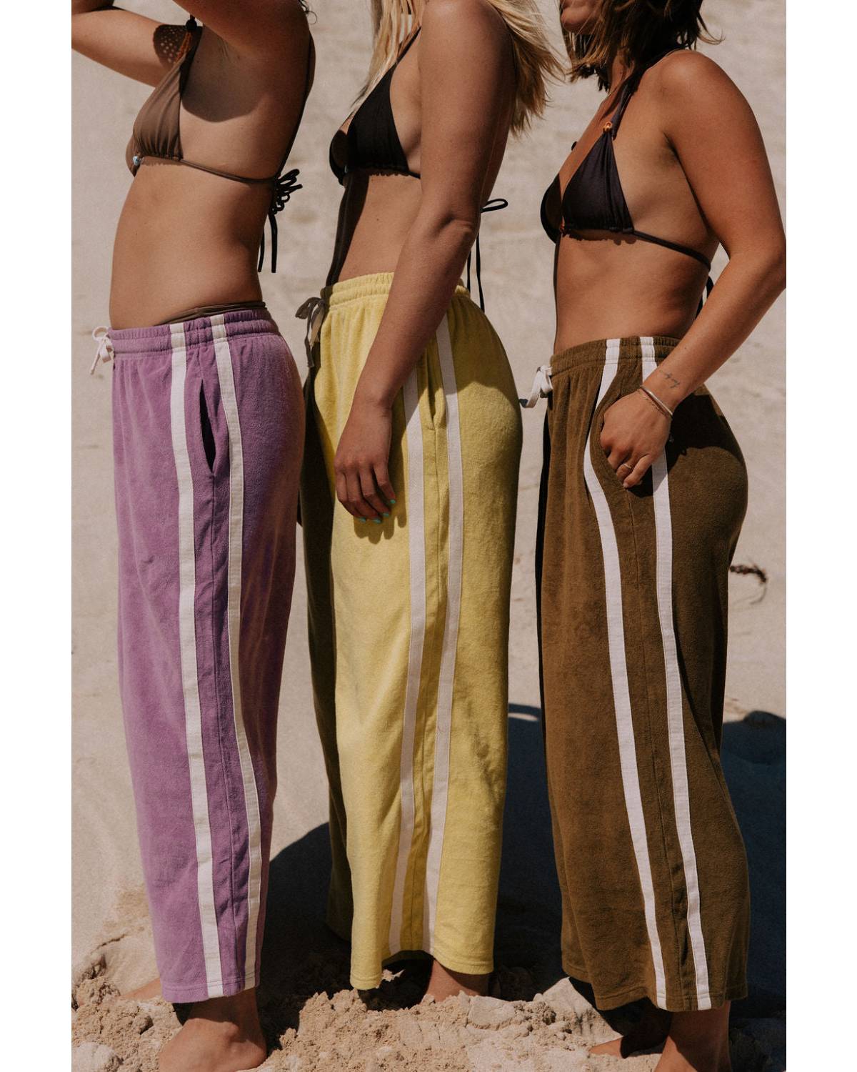 Three models in different pants