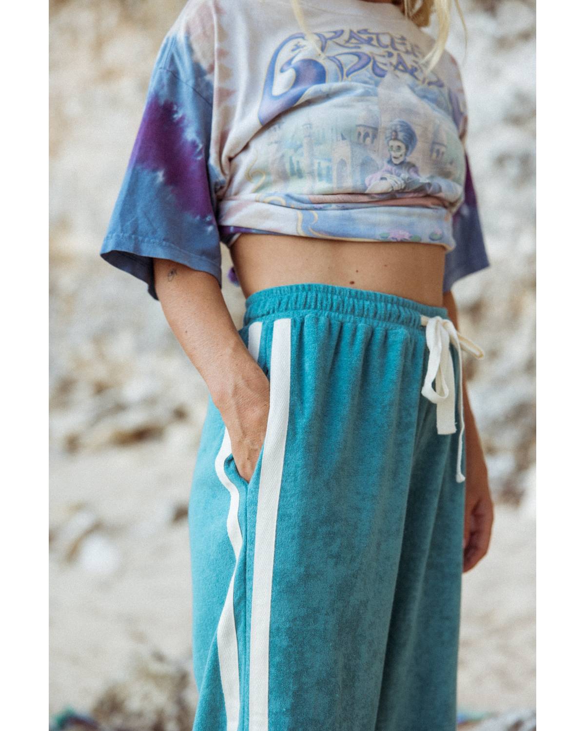 Side view of pants in studio