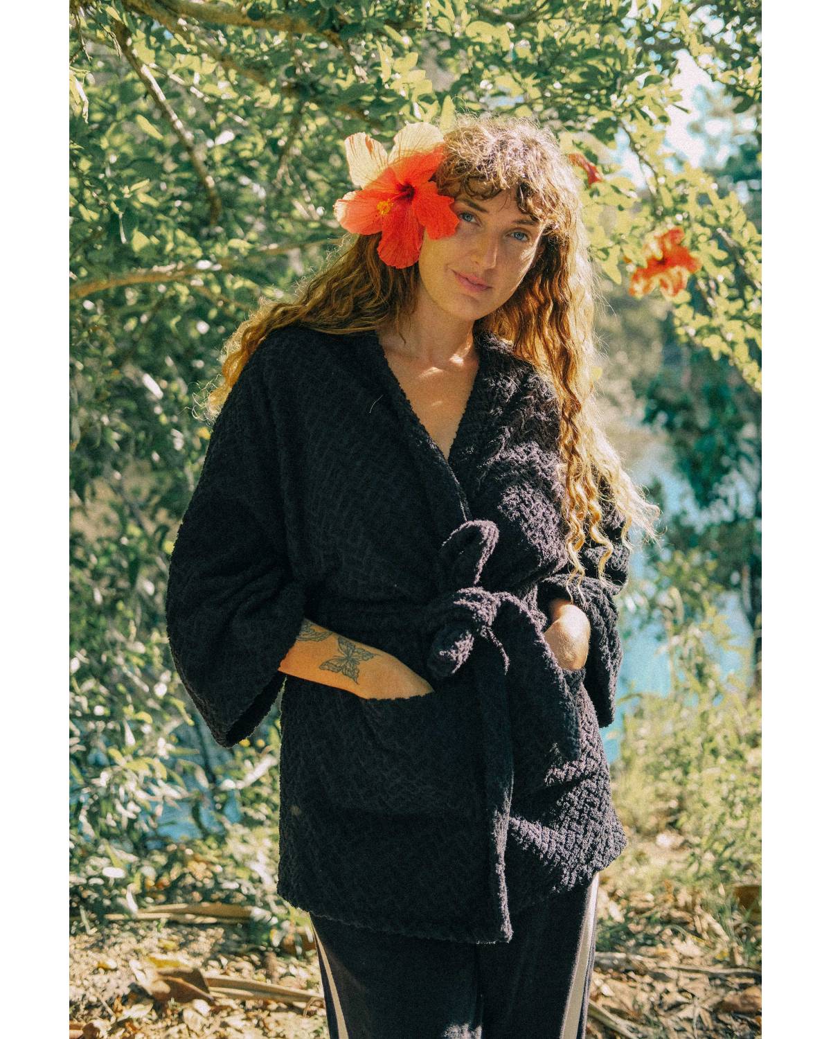 Kimono front view with flower