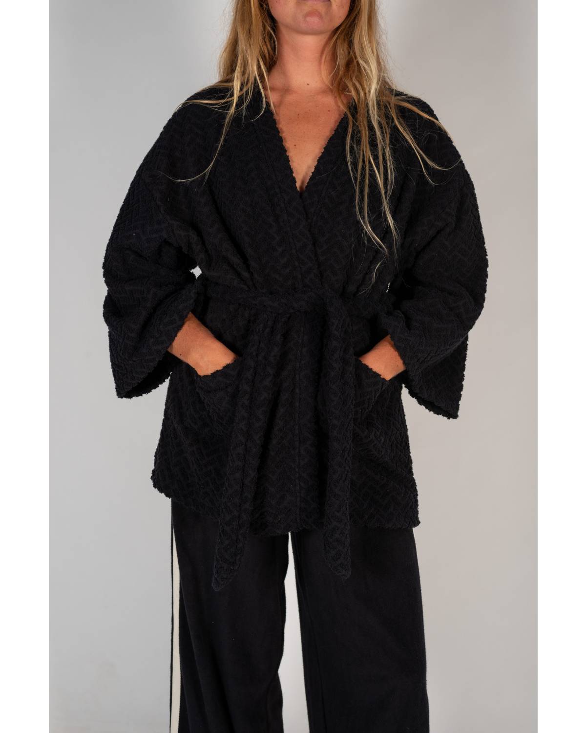 Kimono front view hands in pockets