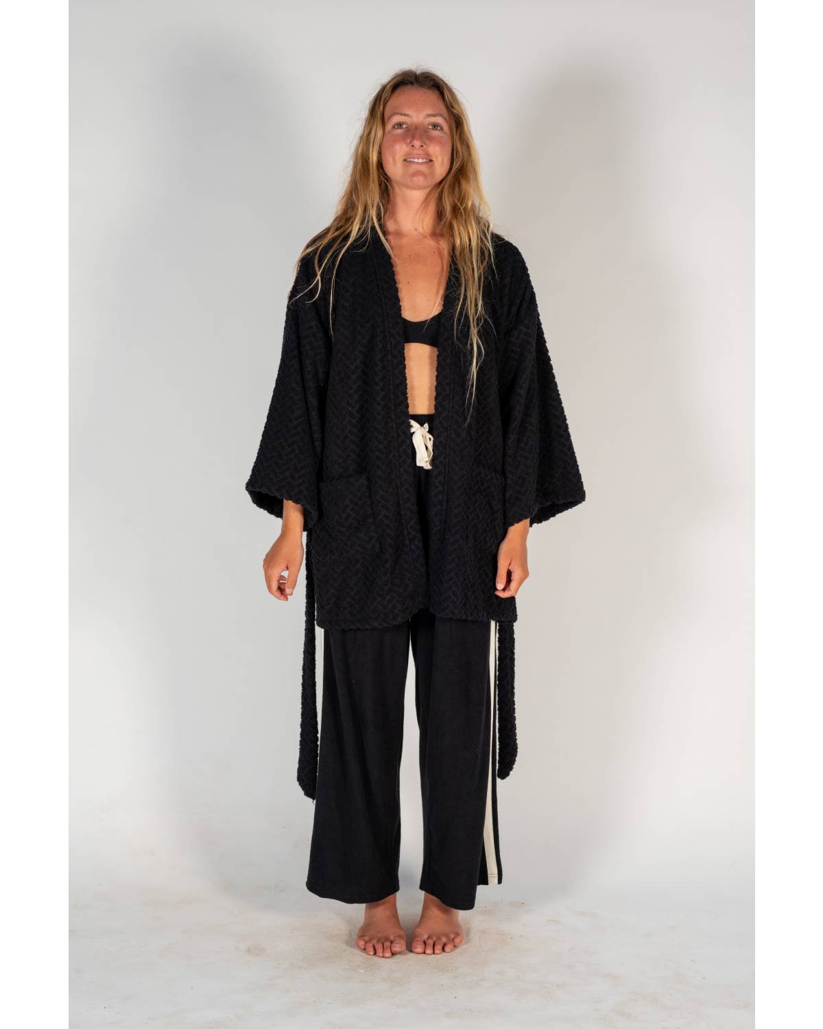 Kimono front view with belt
