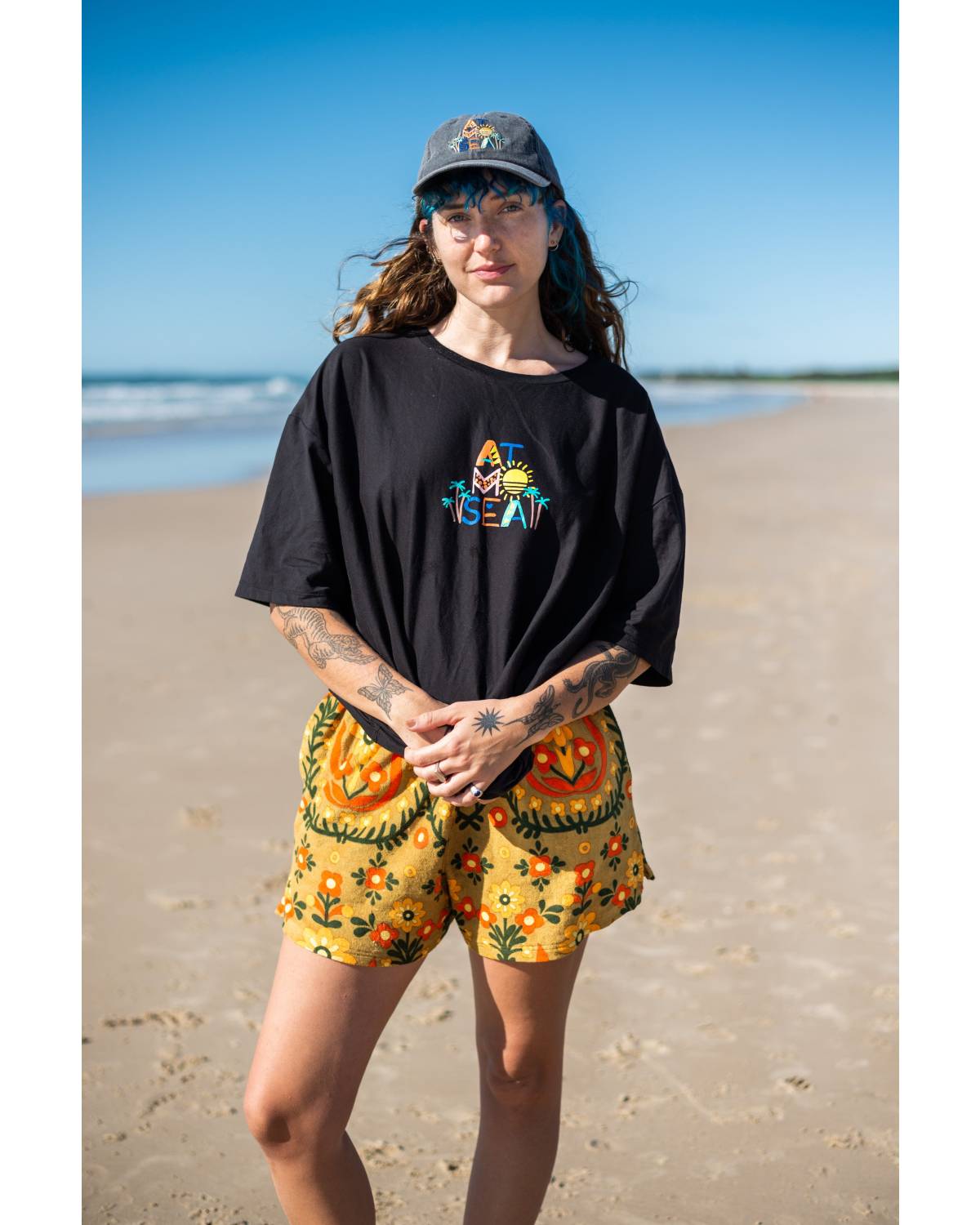 Fun Tee on beach, front view