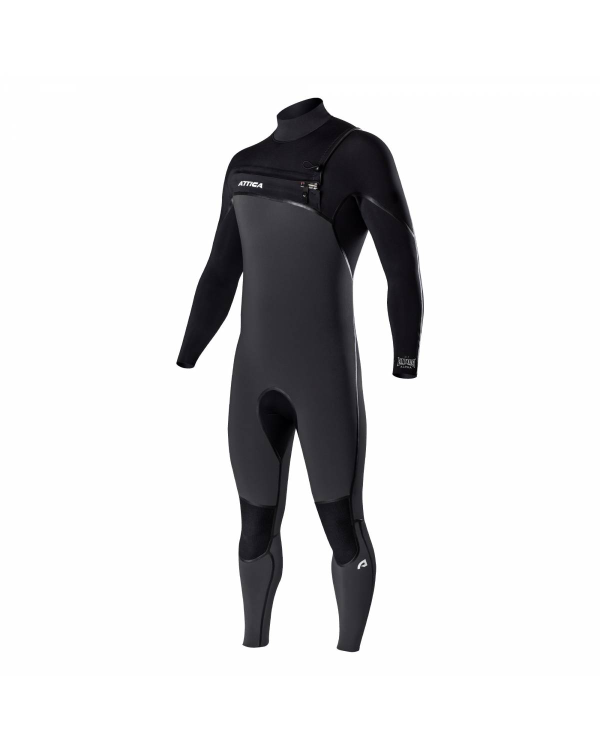 Attica Alpha 3/2 Chest Zip Steamer - Graphite/Black front