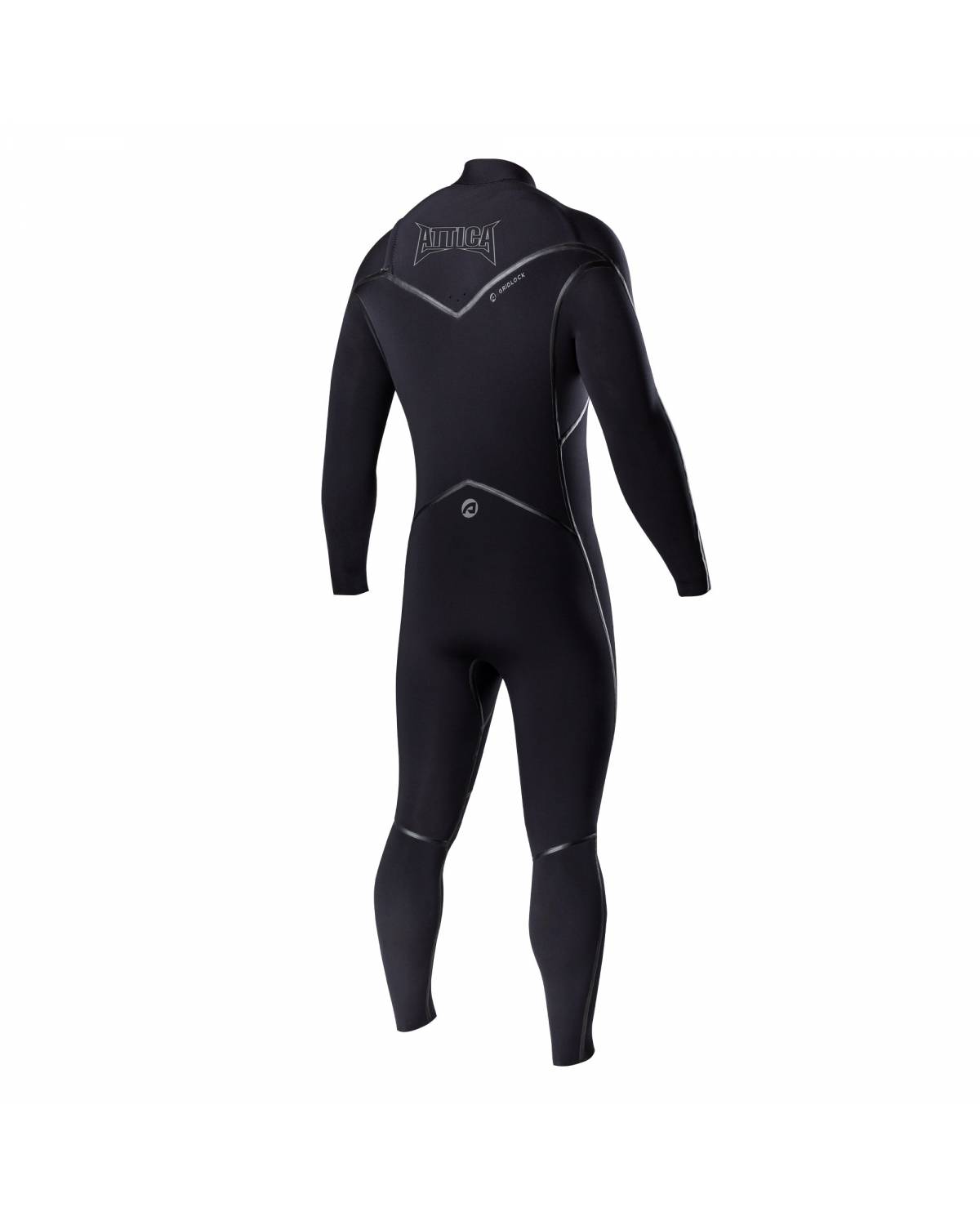 Attica Alpha Chest Zip 4/3 Steamer - Black / Silver back
