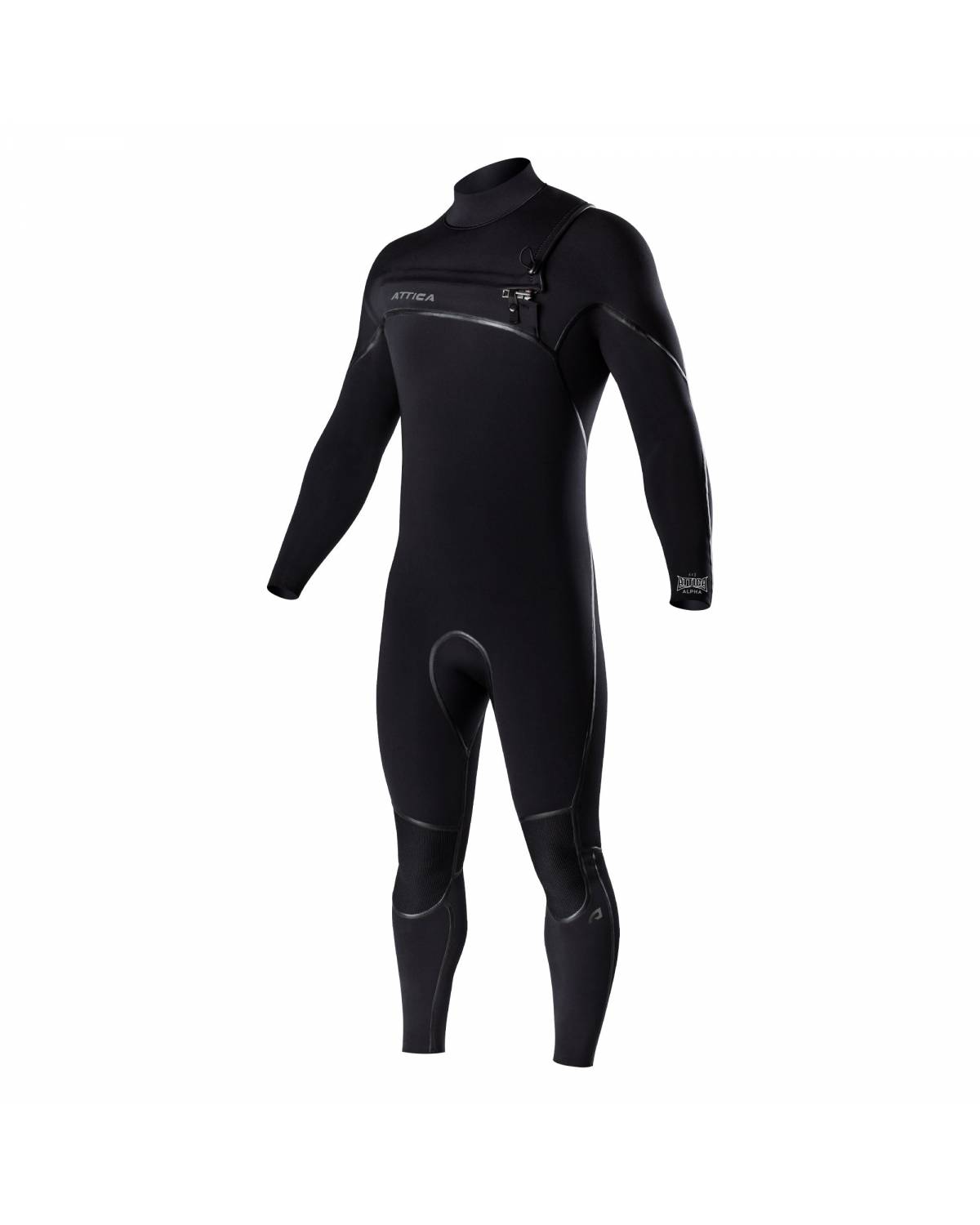 Attica Alpha Chest Zip 4/3 Steamer - Black / Silver front
