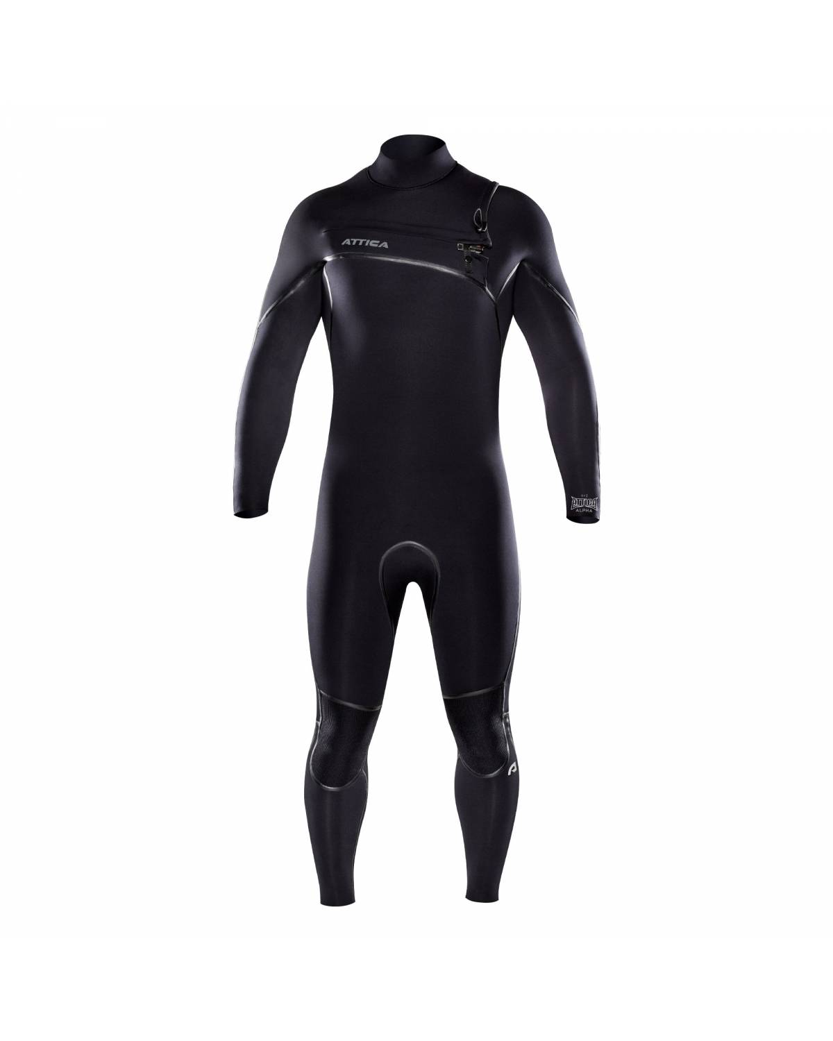 Attica Alpha Chest Zip 4/3 Steamer - Black / Silver front