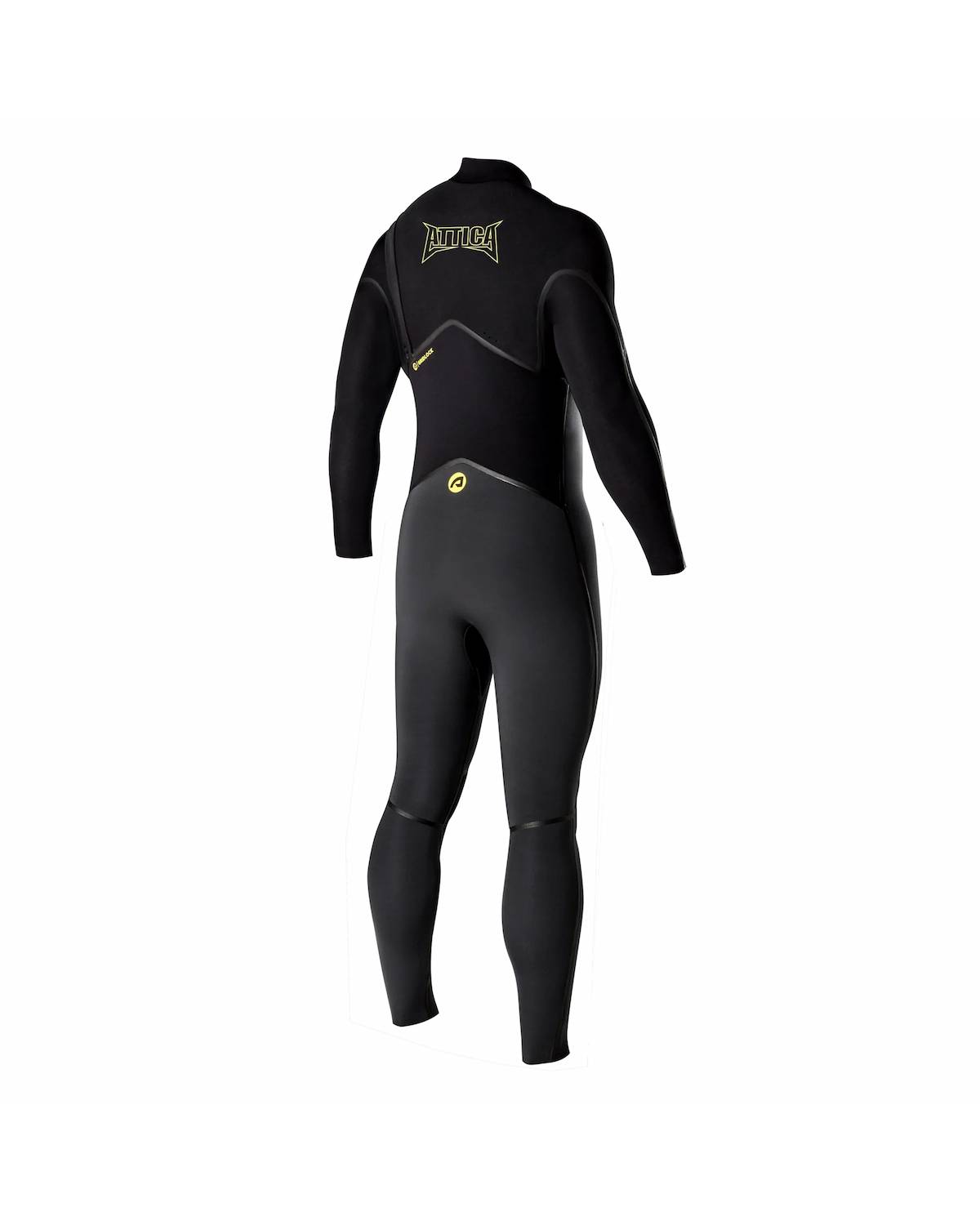 Attica Alpha 3/2 Zipperless Steamer - Graphite/Black/Yellow back