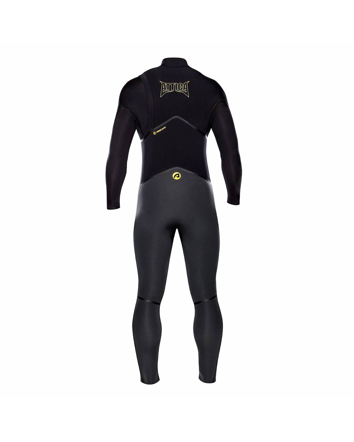 Attica Alpha 3/2 Zipperless Steamer - Graphite/Black/Yellow back