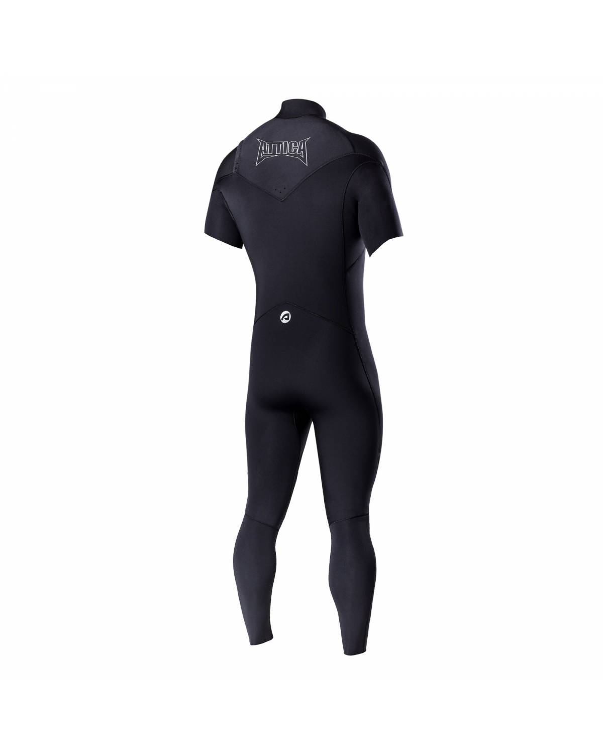 Attica Omega 3/2 Chest Zip S/S Steamer - Black/White back