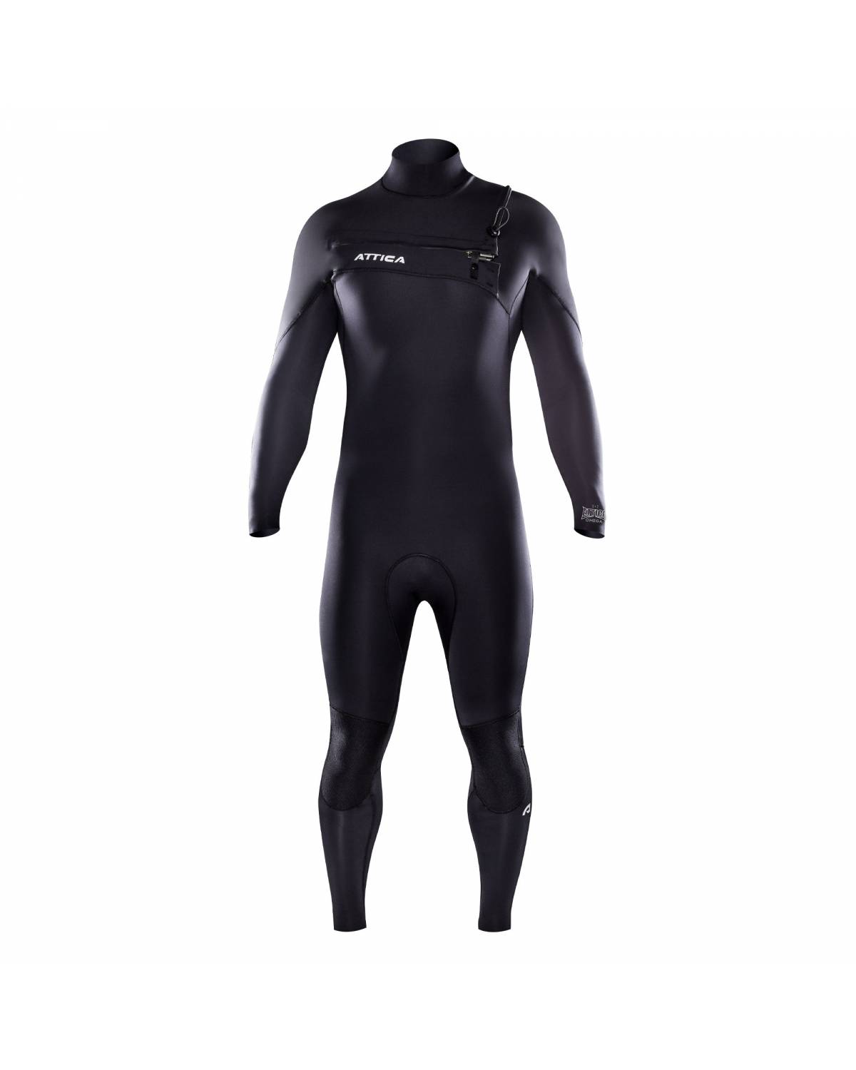 Attica Omega 3/2 Chest Zip Steamer - Black/White front