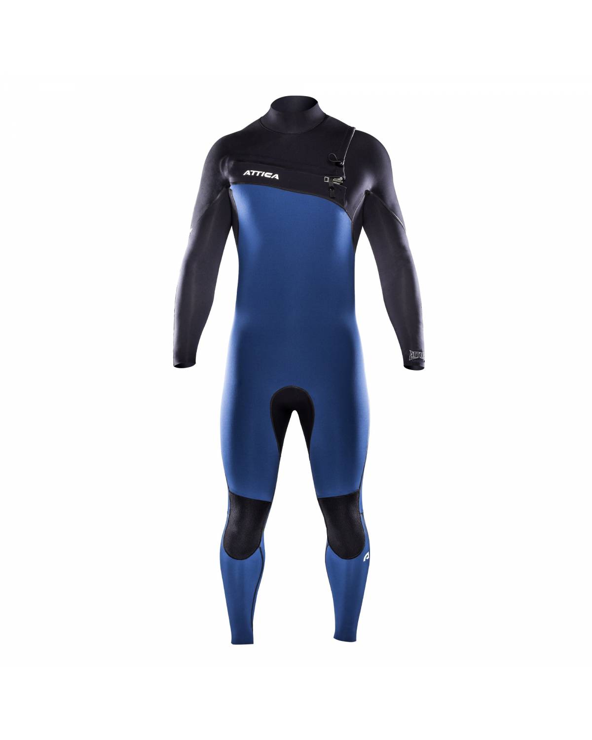 Attica Omega 3/2 Chest Zip Steamer - Iodine Blue/Black/White front