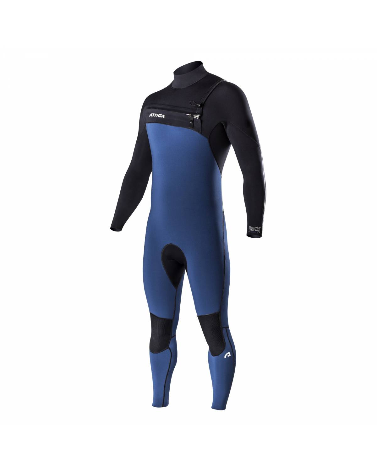 Attica Omega 3/2 Chest Zip Steamer - Iodine Blue/Black/White front
