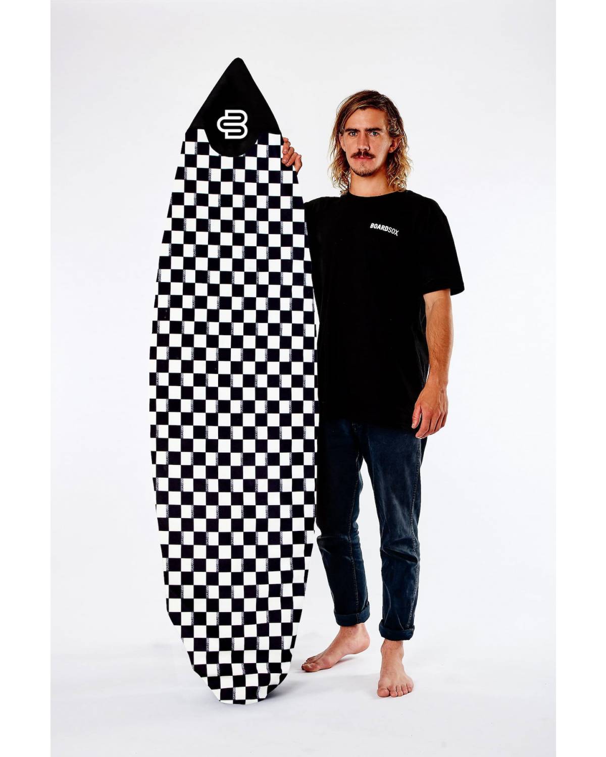 Boardsox Checks Surfboard Cover - Short with model