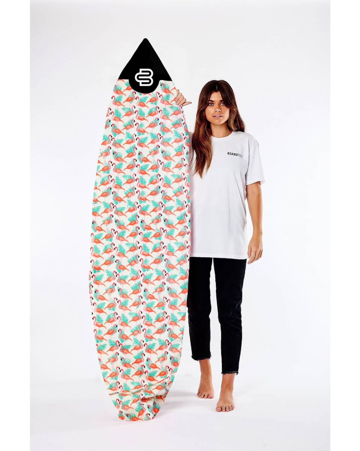 Boardsox Flamingo Surfboard Cover - Shortboard with model