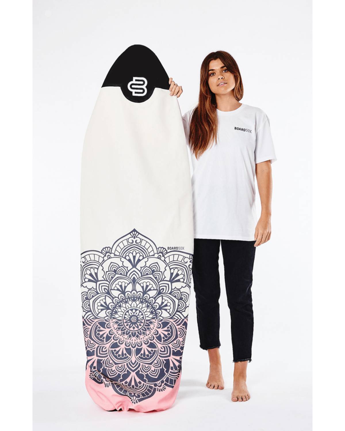 Boardsox Mandala Surfboard Sock - Funboard with  model