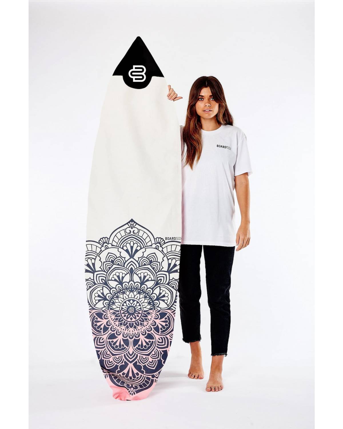 Boardsox Mandala Surfboard Sock - Shortboard with model
