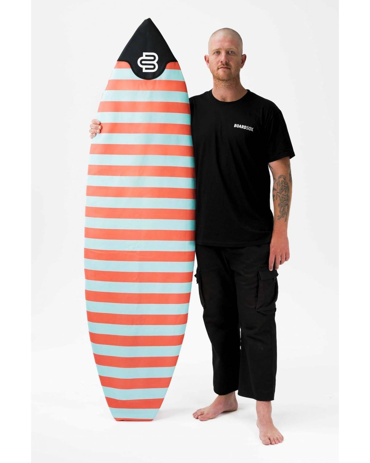 Boardsox The Wingnut Stripes Surfboard Cover - Short with model