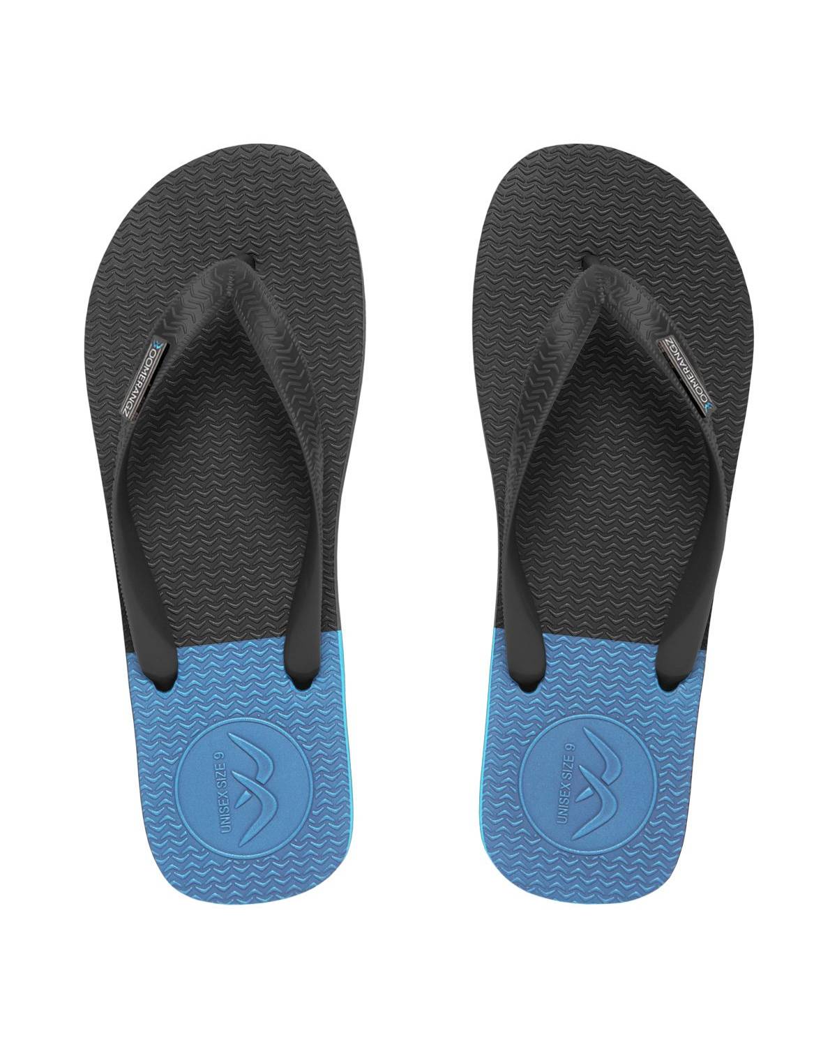 Boomerangz Men's Black/Gray/Blue Thongs