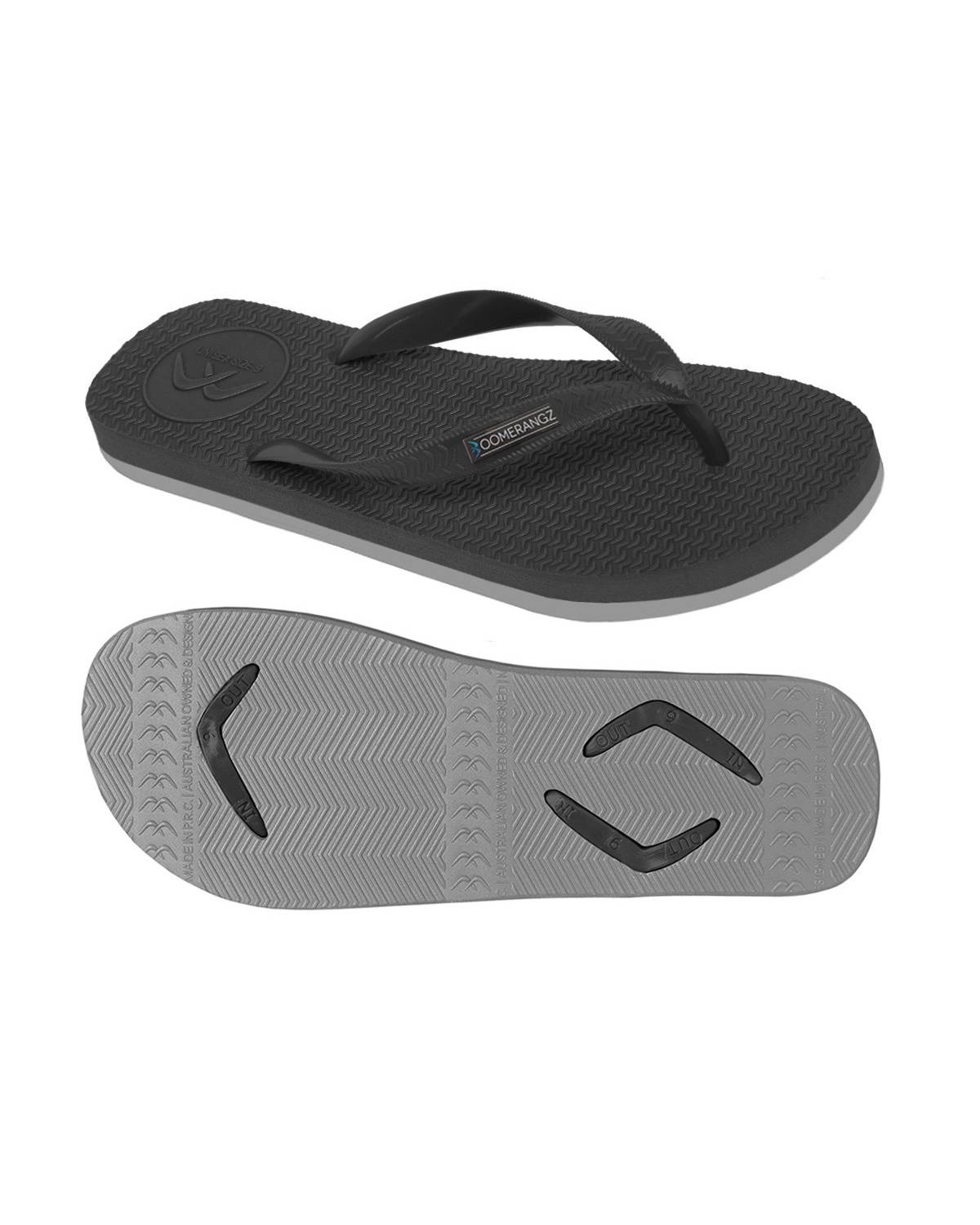 Boomerangz Men's Black/Grey Thongs