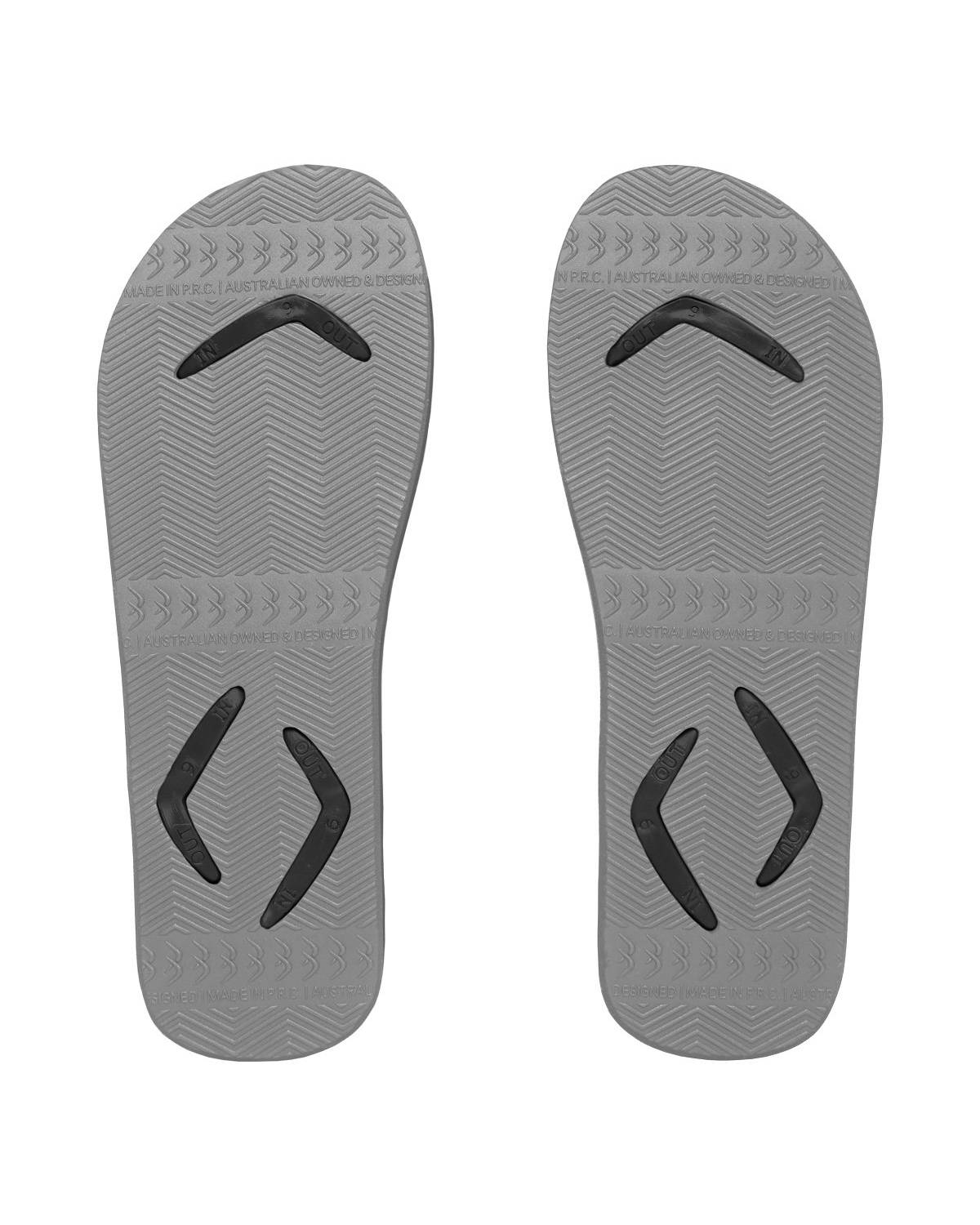 Boomerangz Men's Black/Grey/White Thongs bottom
