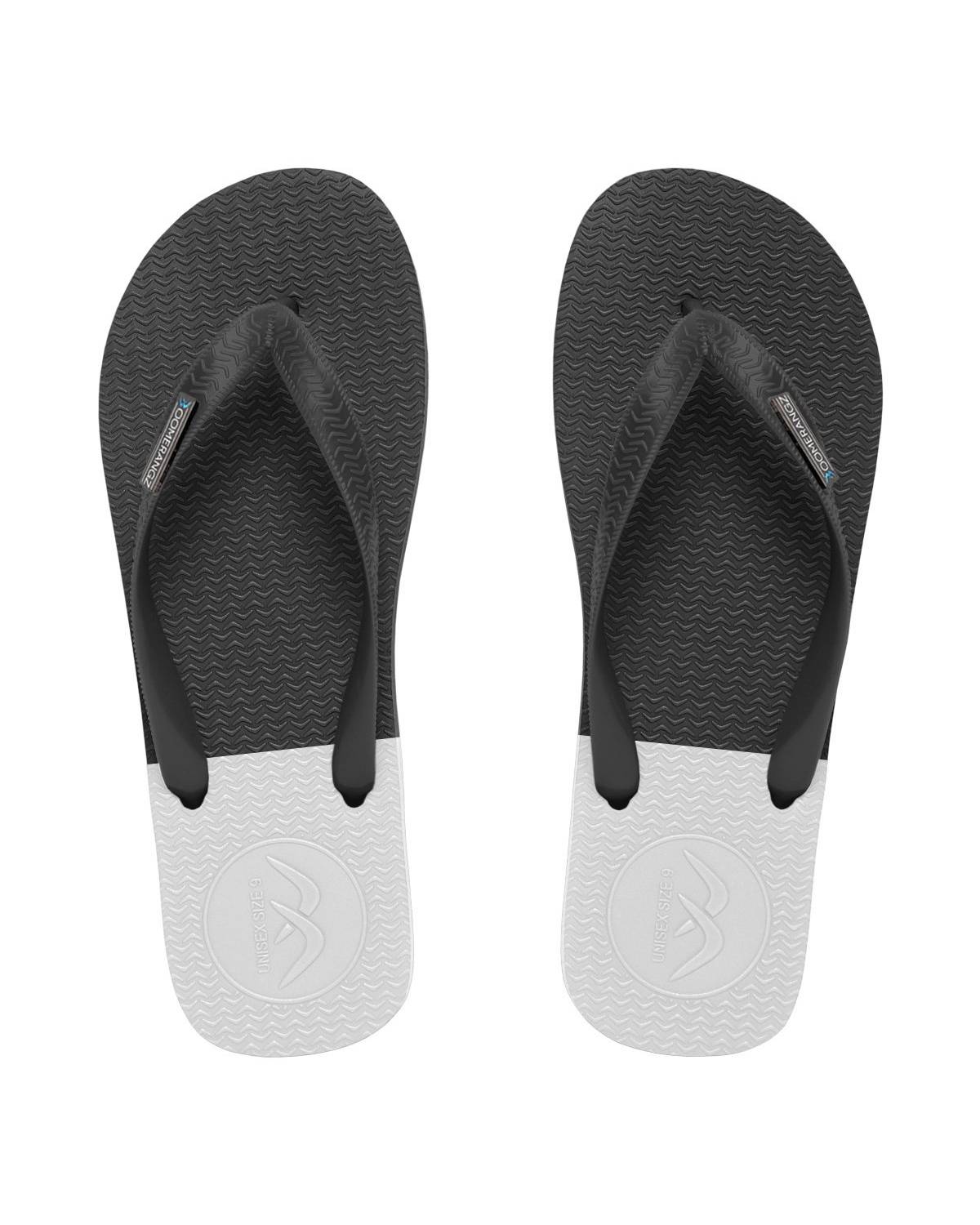 Boomerangz Men's Black/Grey/White Thongs top