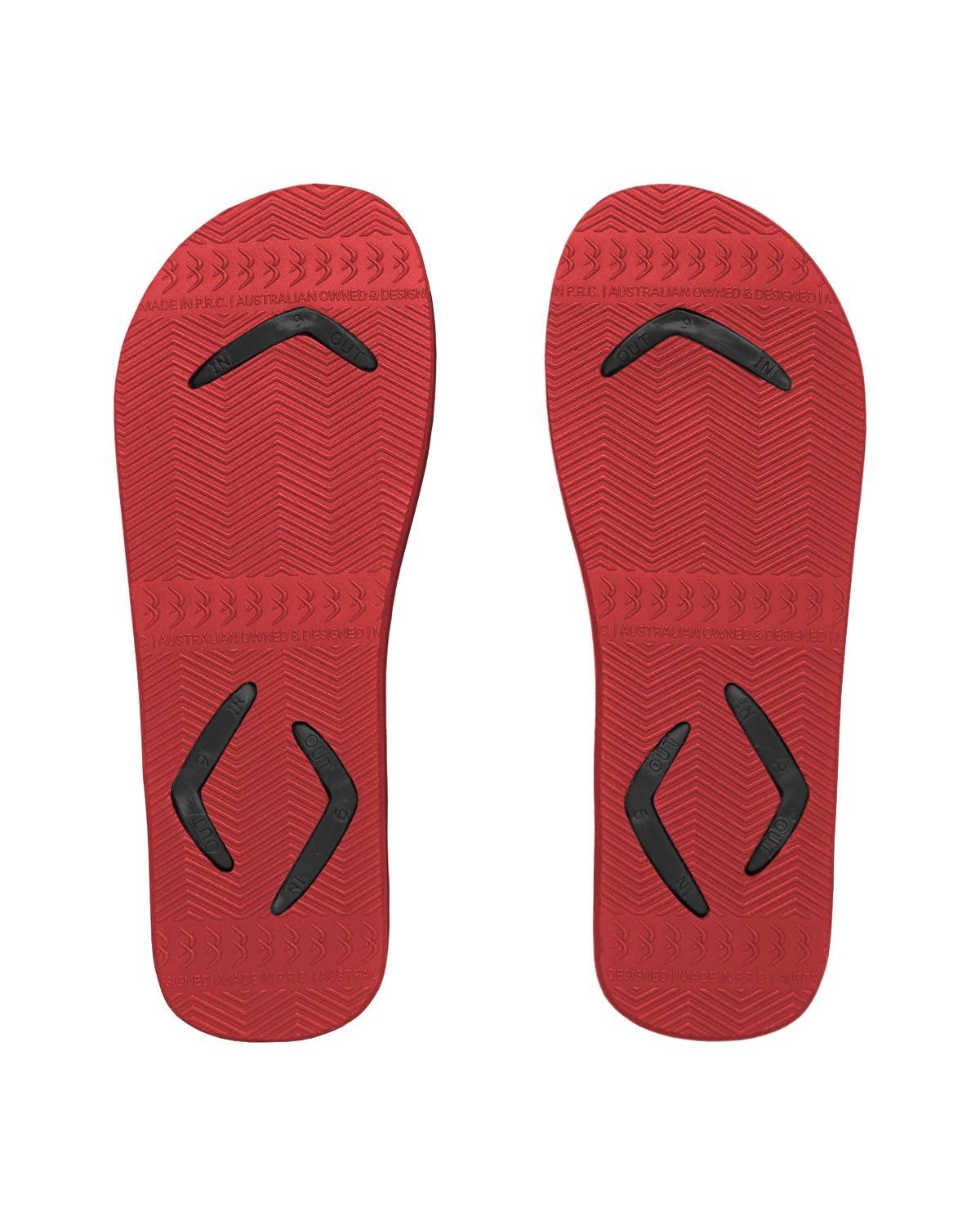 Boomerangz Men's Black/Red Thongs bottom