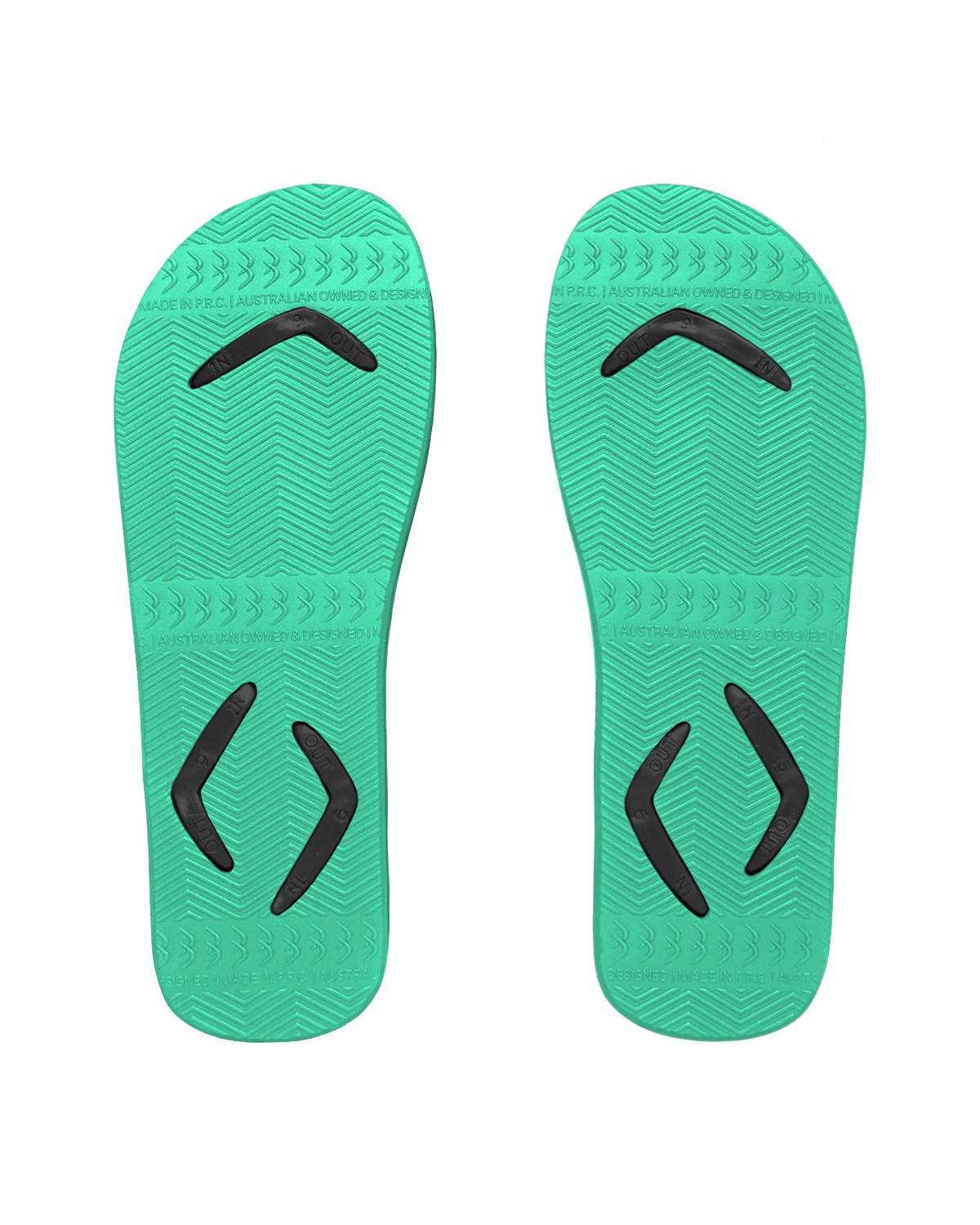 Boomerangz Men's Black/Teal Thongs 