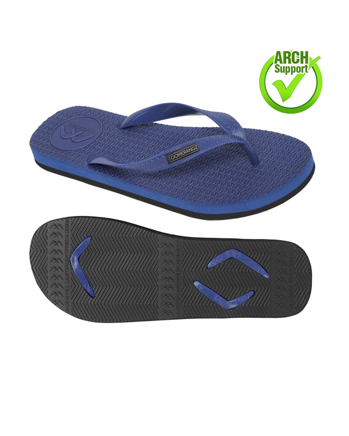 Boomerangz Men's Navy/Black Thongs arch