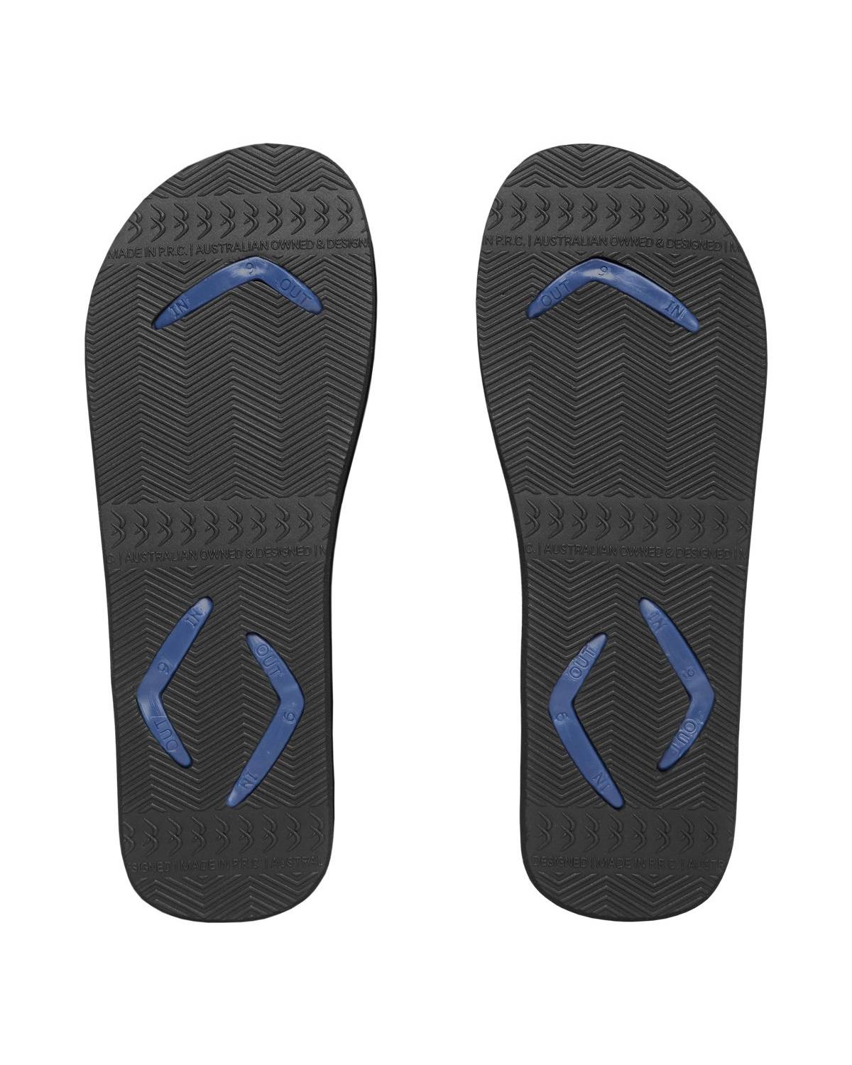 Boomerangz Men's Navy/Black Thongs  bottom