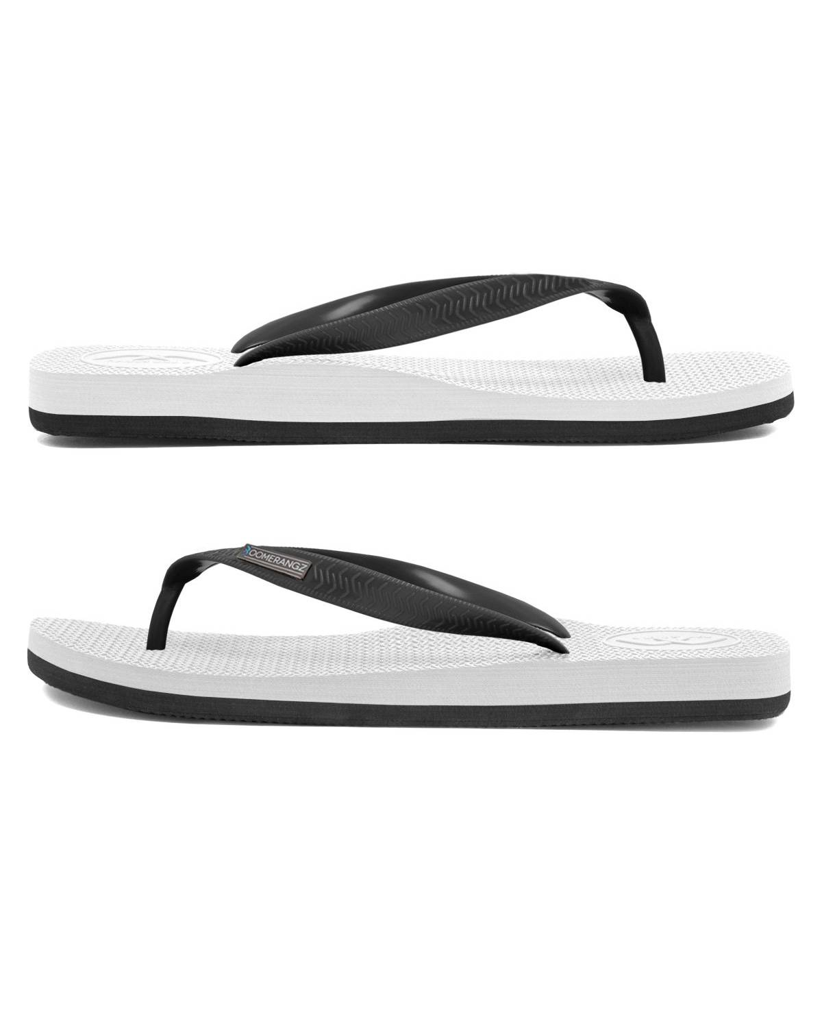 Boomerangz Men's White/Black Thongs side